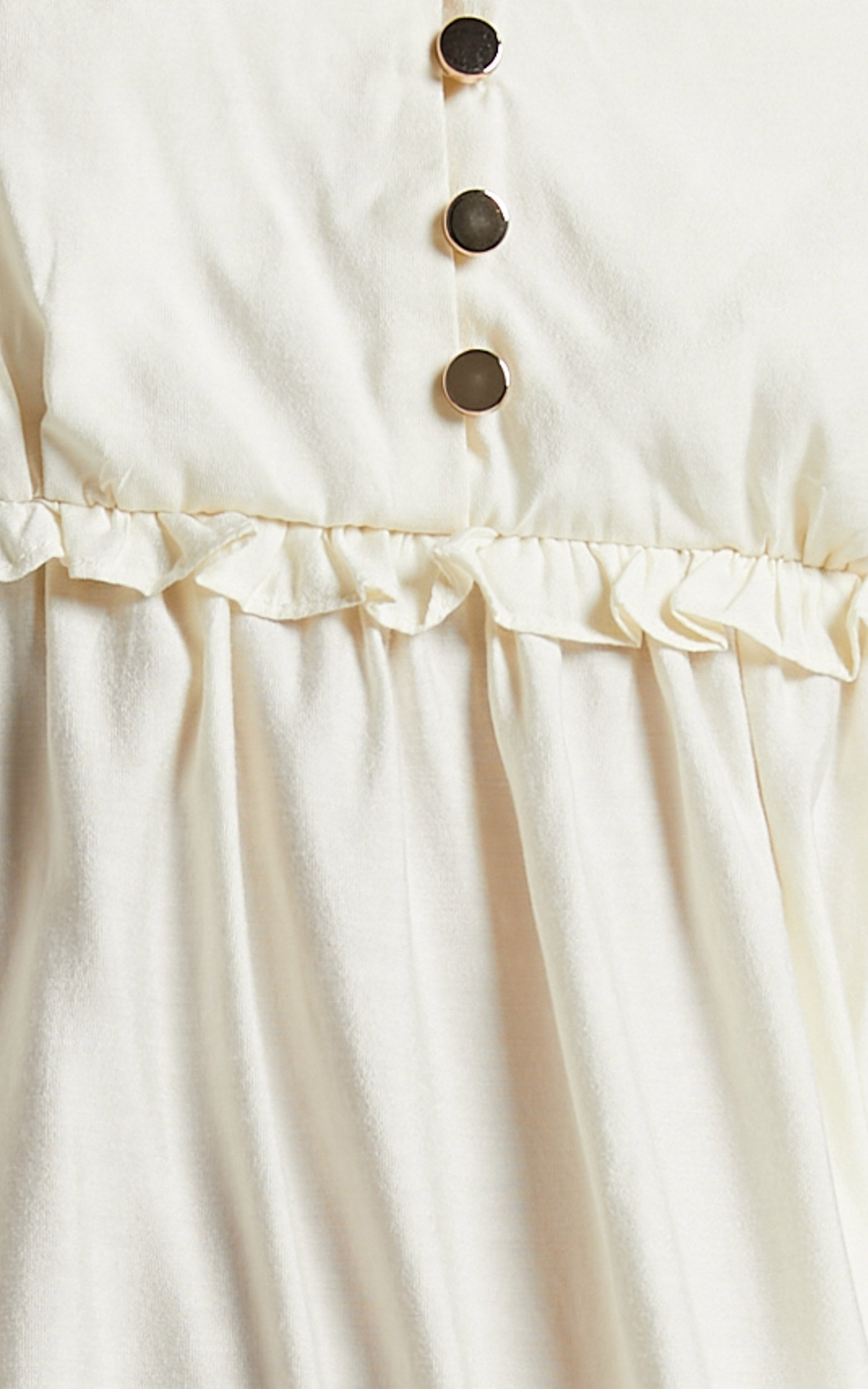 Ermengard Midi Dress - Tiered Pin Tuck Cross Back Dress in Off White