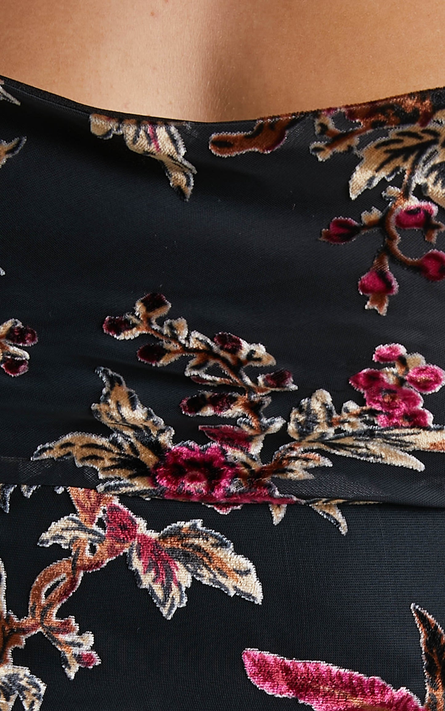 Jessell Top - Cowl Neck Bandana Cami in Black Floral
