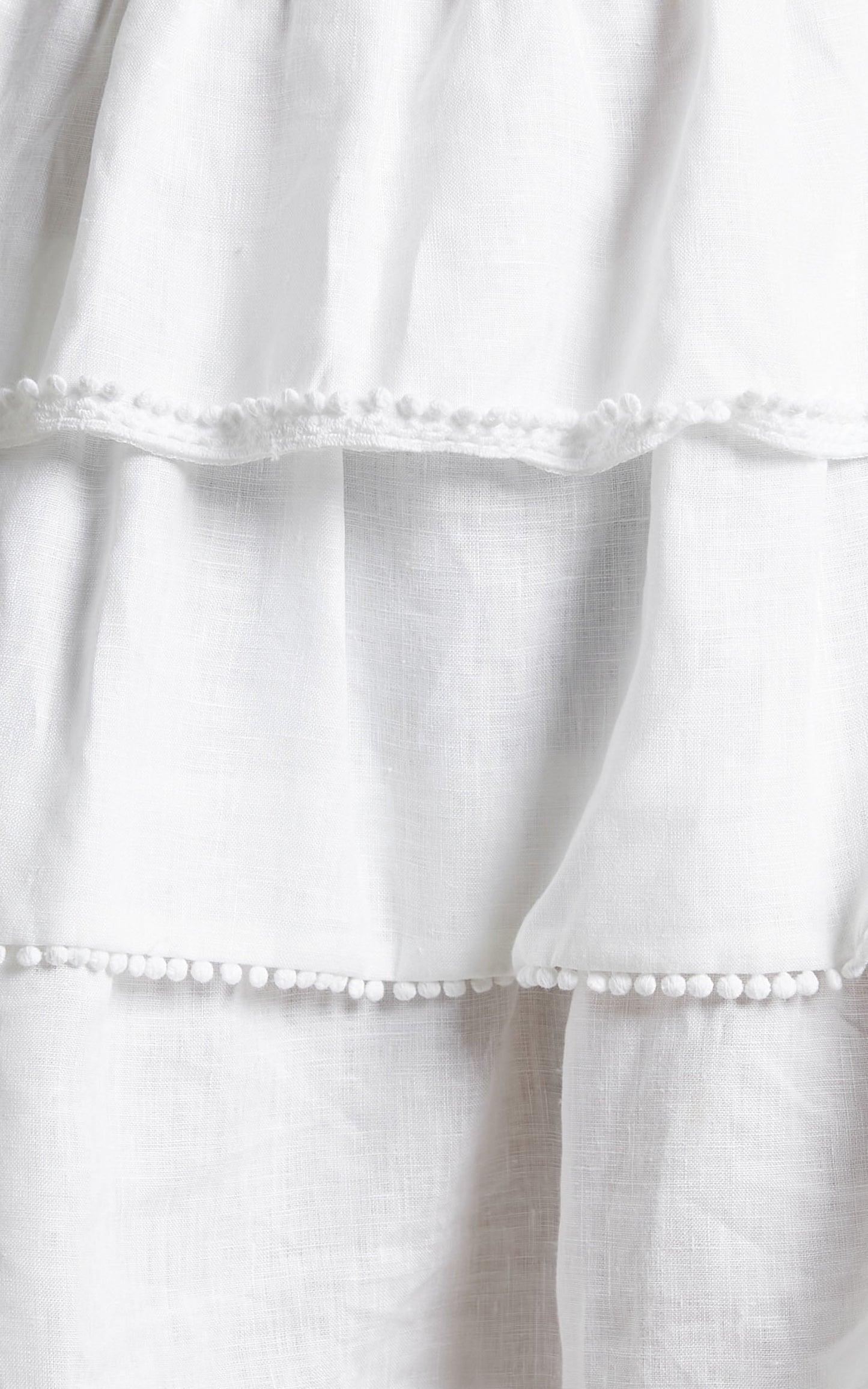 Mikasa Mini Dress - Linen Off Shoulder Frills Dress in White