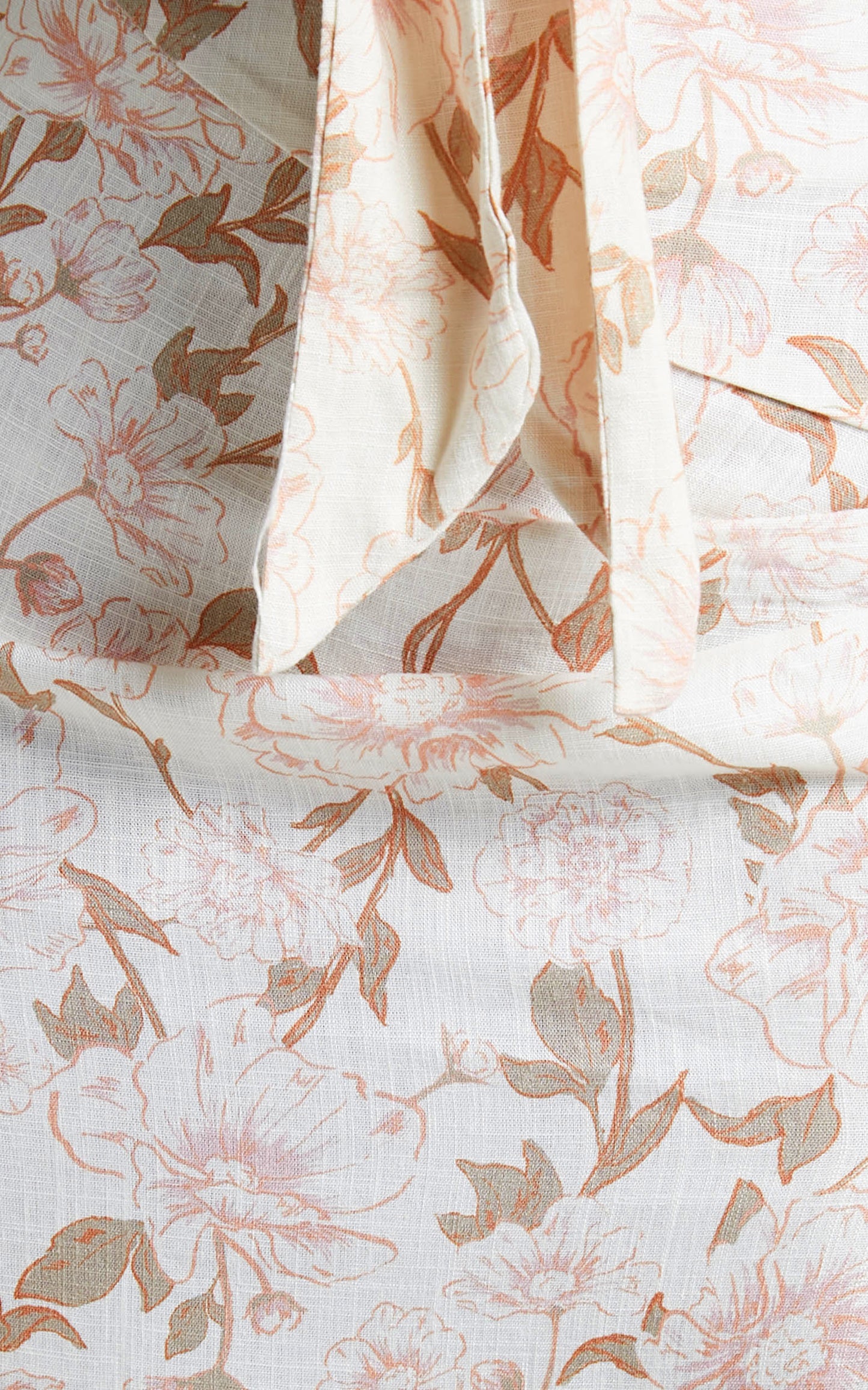 Amalie The Label - Claudette Linen Strappy Tie Front Crop Linen Top in Pink Linear Floral
