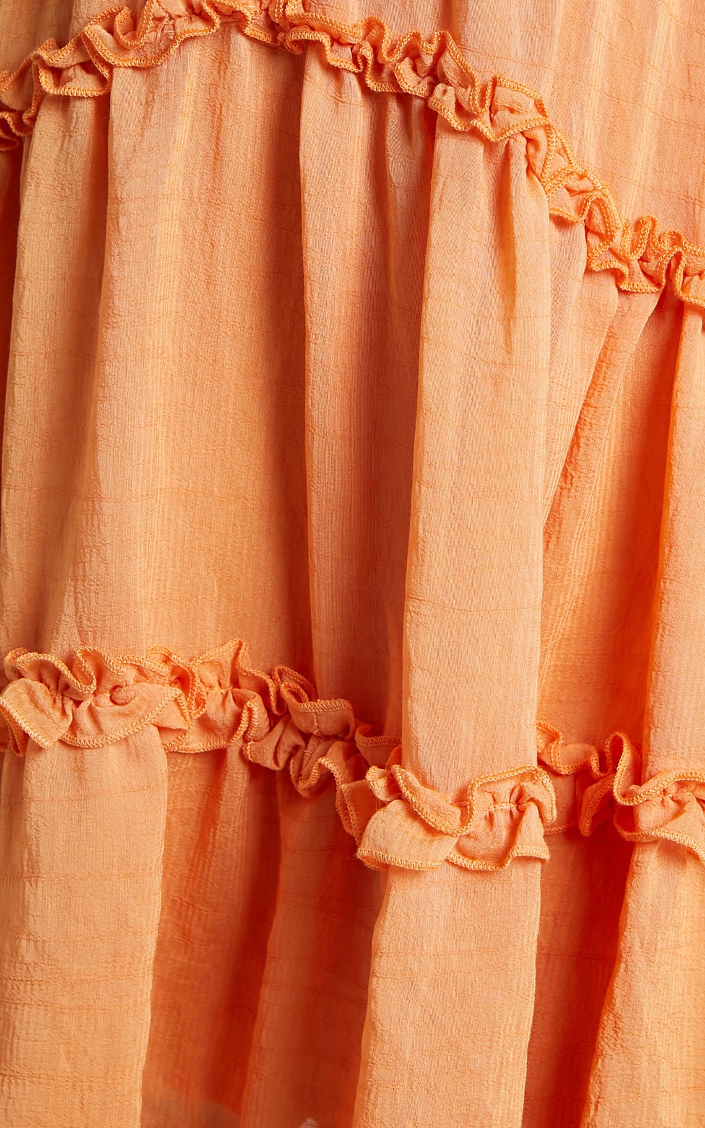 Antigone Frill Detail Open back mini dress in Orange