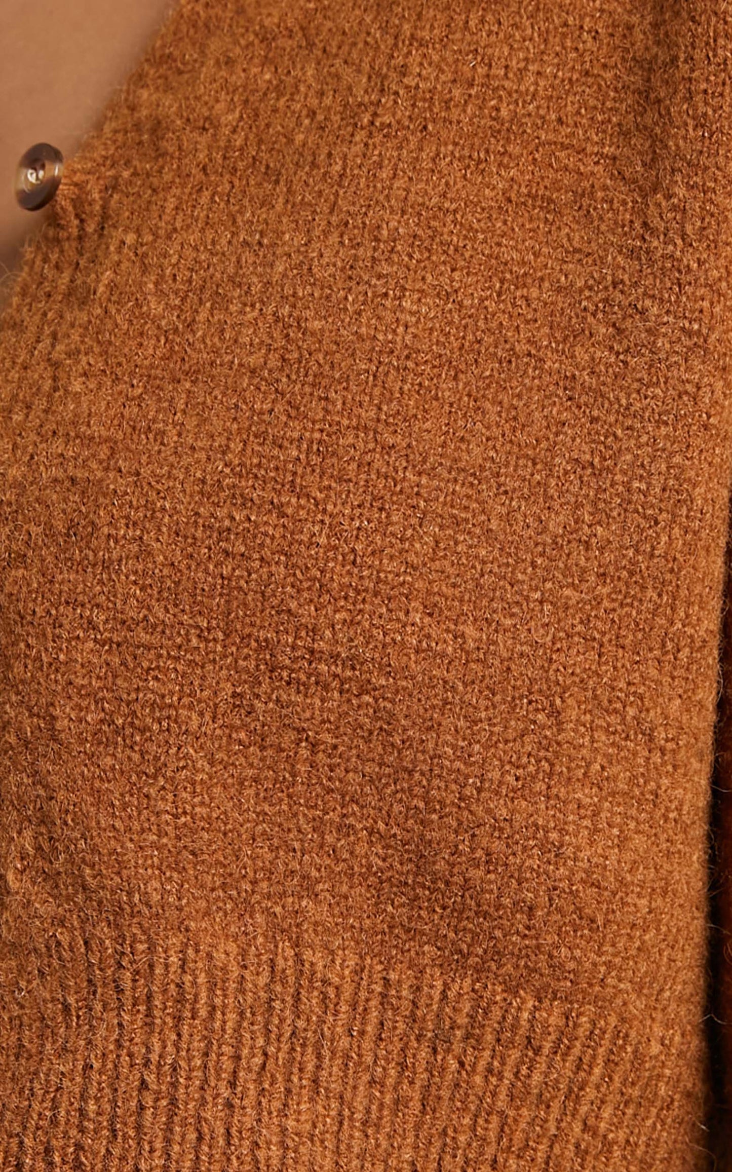 Colee Collared Cropped Cardigan in Brown