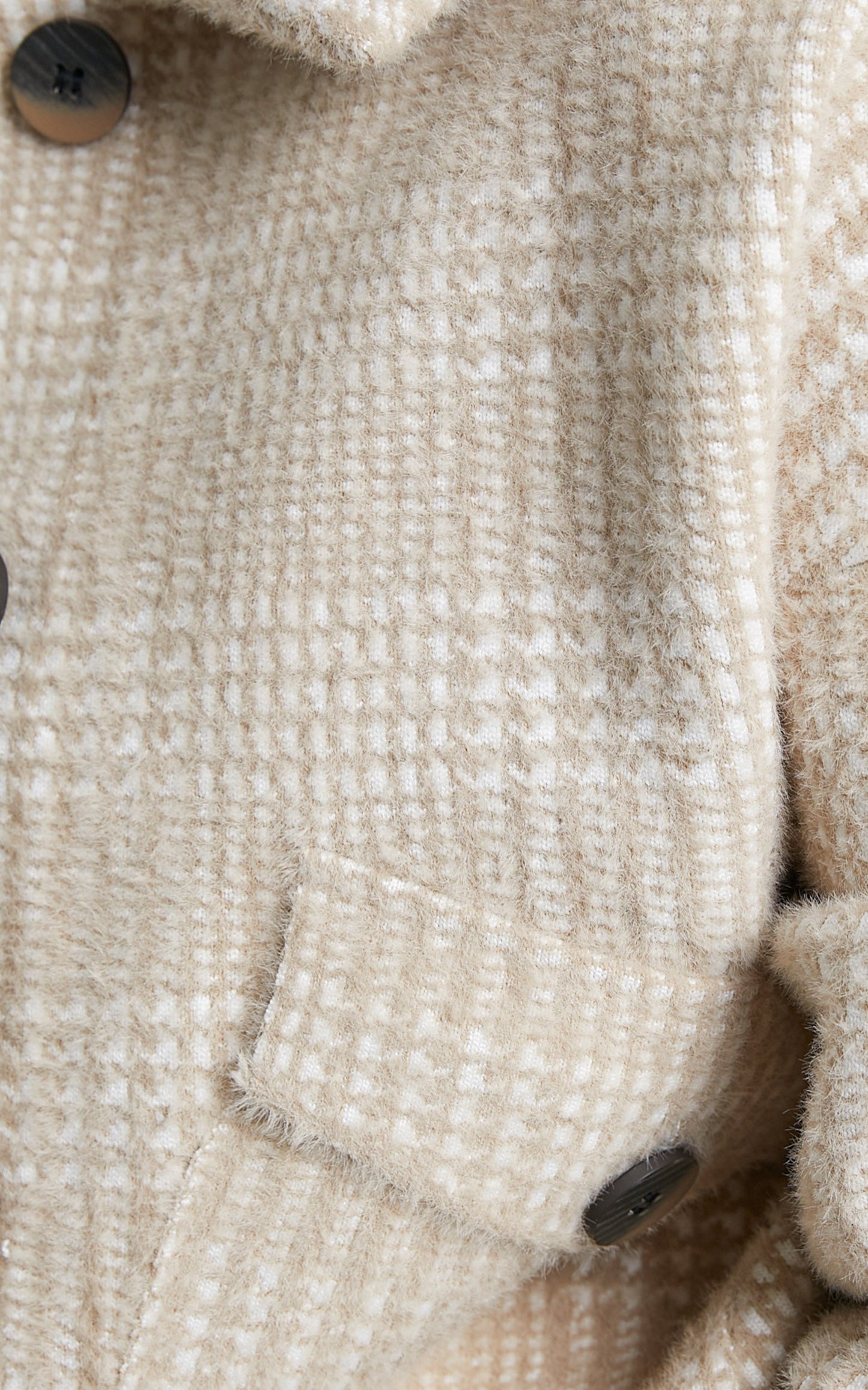 Shamcey Button Front Check Jacket in Beige