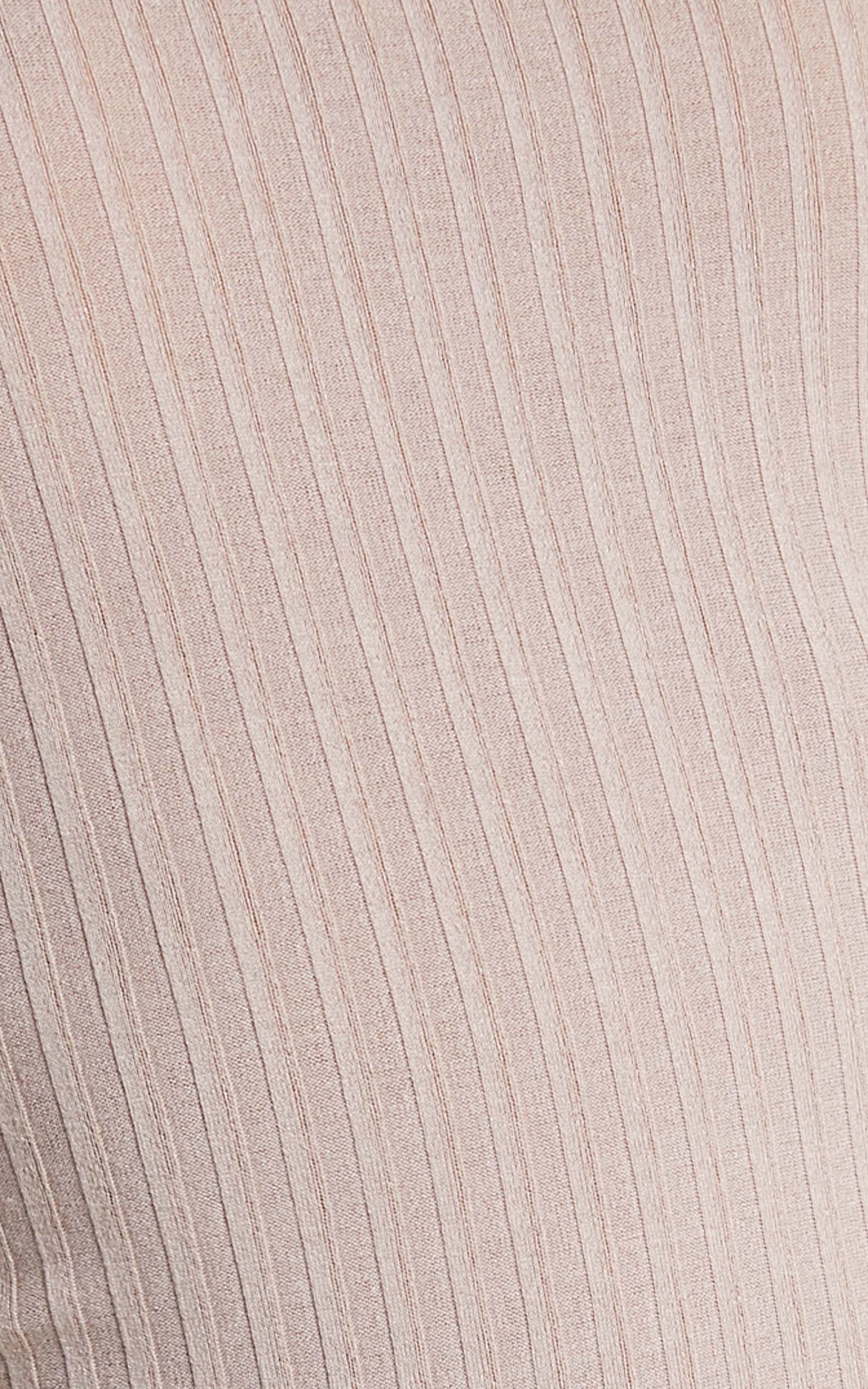 Complicate It Top - Long Sleeve Square Neck Top in Beige