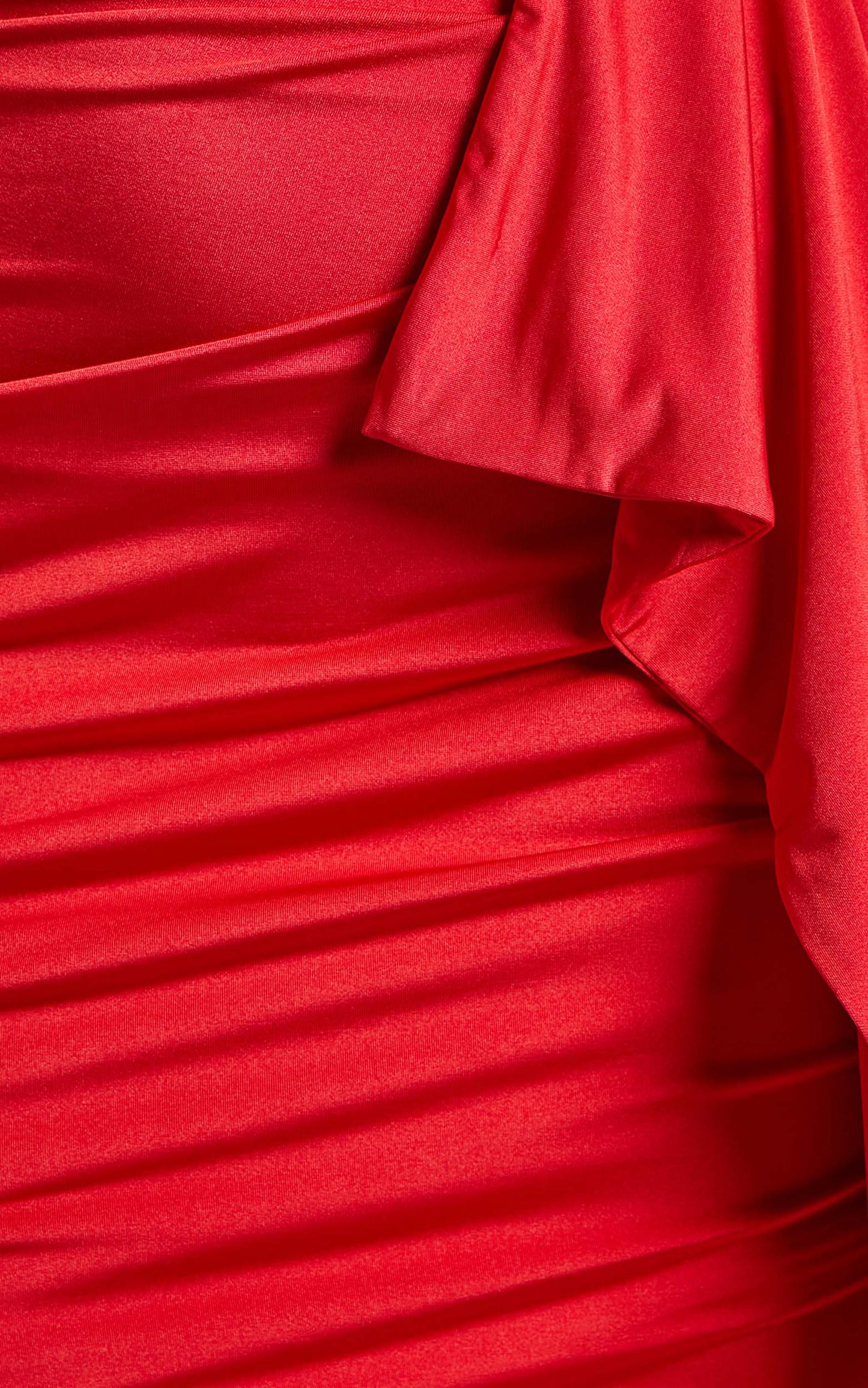 Danniela One Shoulder Drape Mini Dress in Red