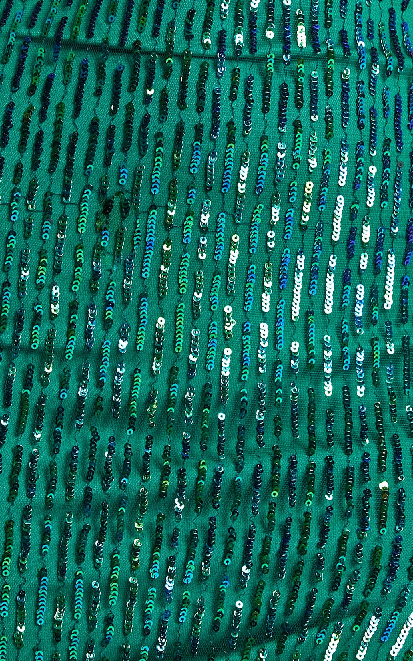 Enchante Midi Dress - Thigh Split Cross Back Sequin Dress in Emerald