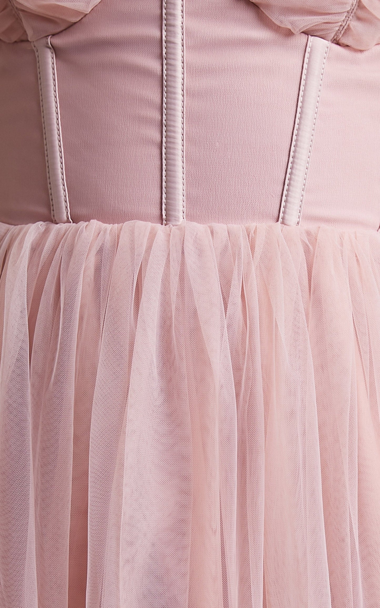 Emmary - Bustier Bodice Tulle Dress in Pink