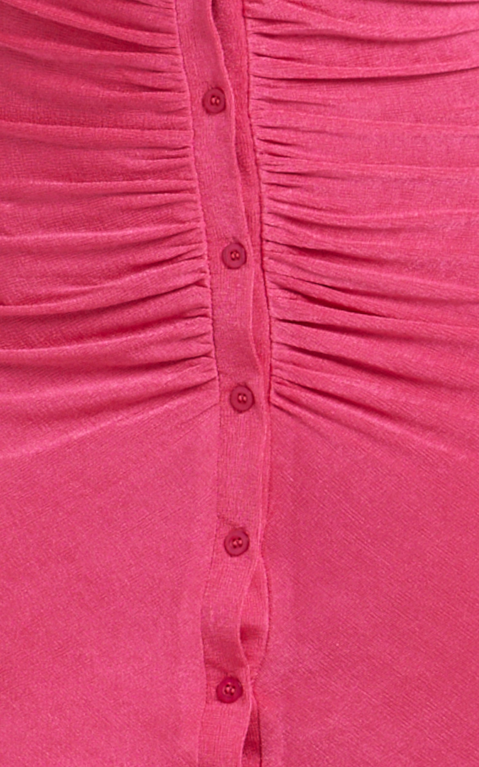 Shanti Mini Dress - Ruched Button Front Dress in Pink