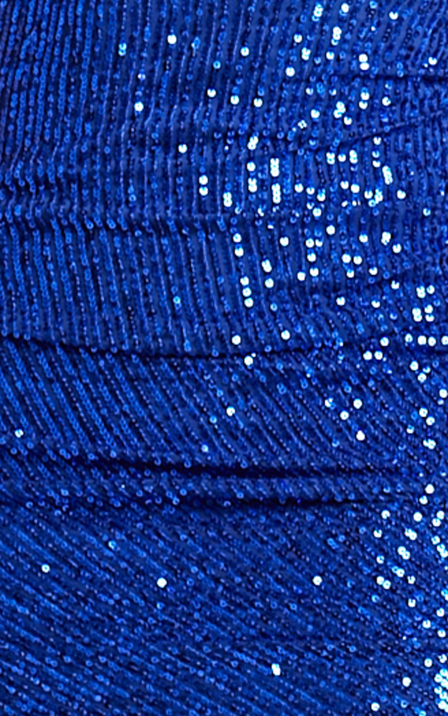 Koko Long Sleeve Plunge Neck Sequin Mini Dress in Blue