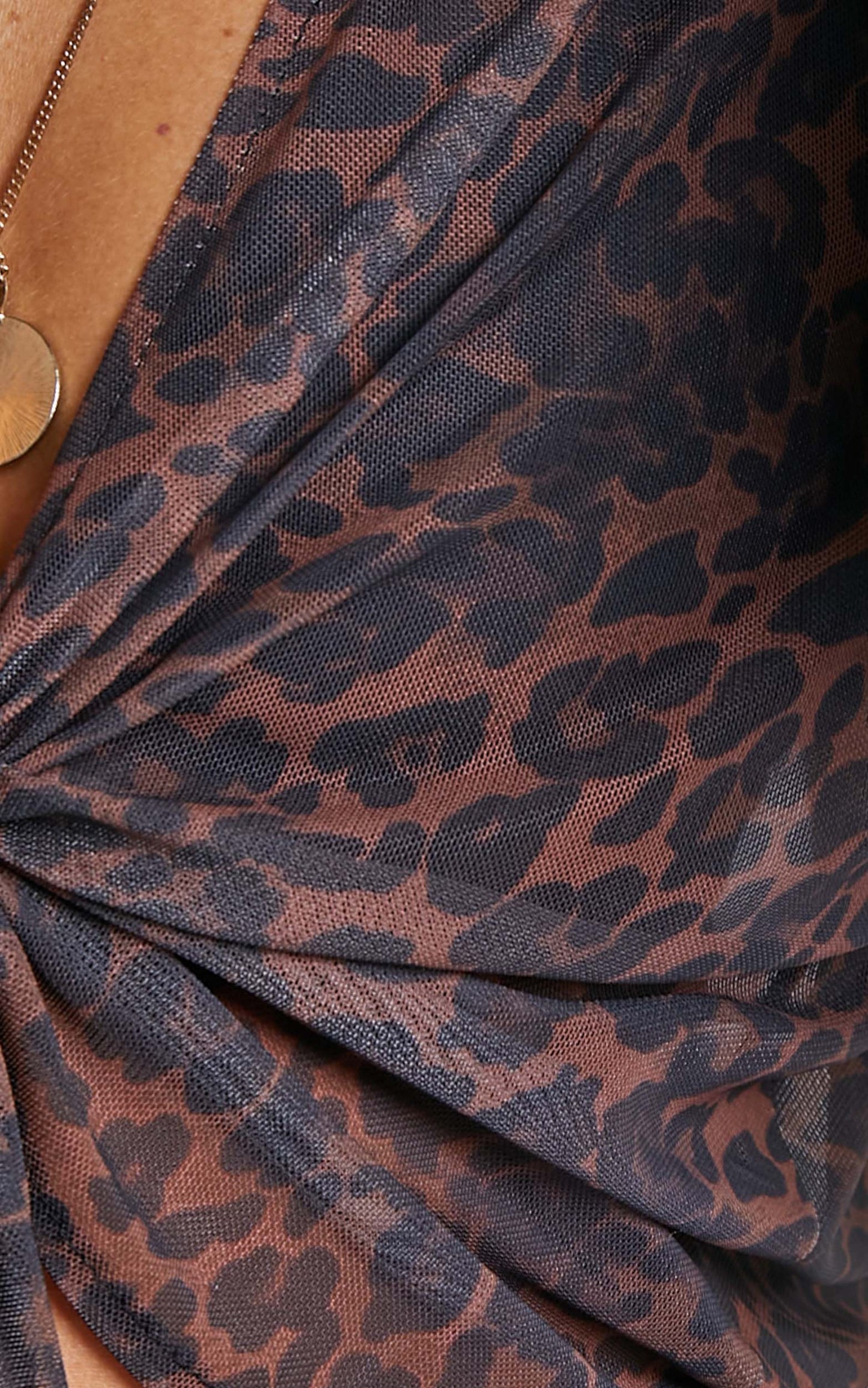 Kerensa Top - Sheer Tie Front Bell Sleeve Top in Winter Wild