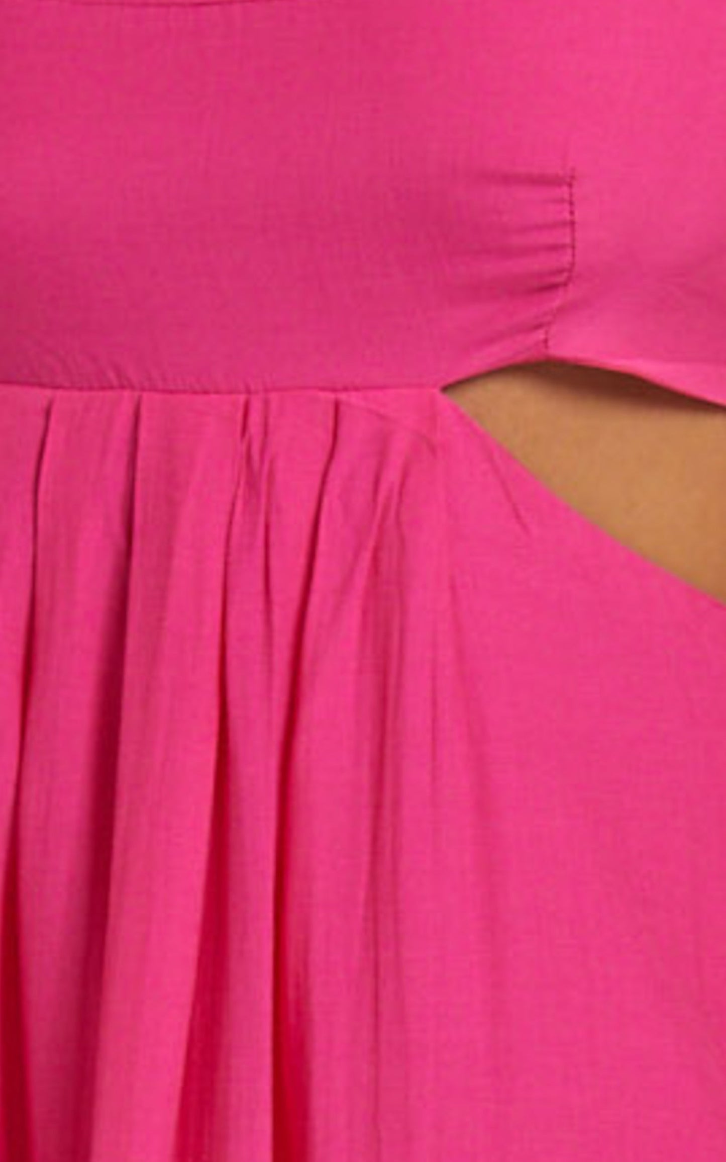 Leontine Midi Dress with Tie Up Back in Hot Pink