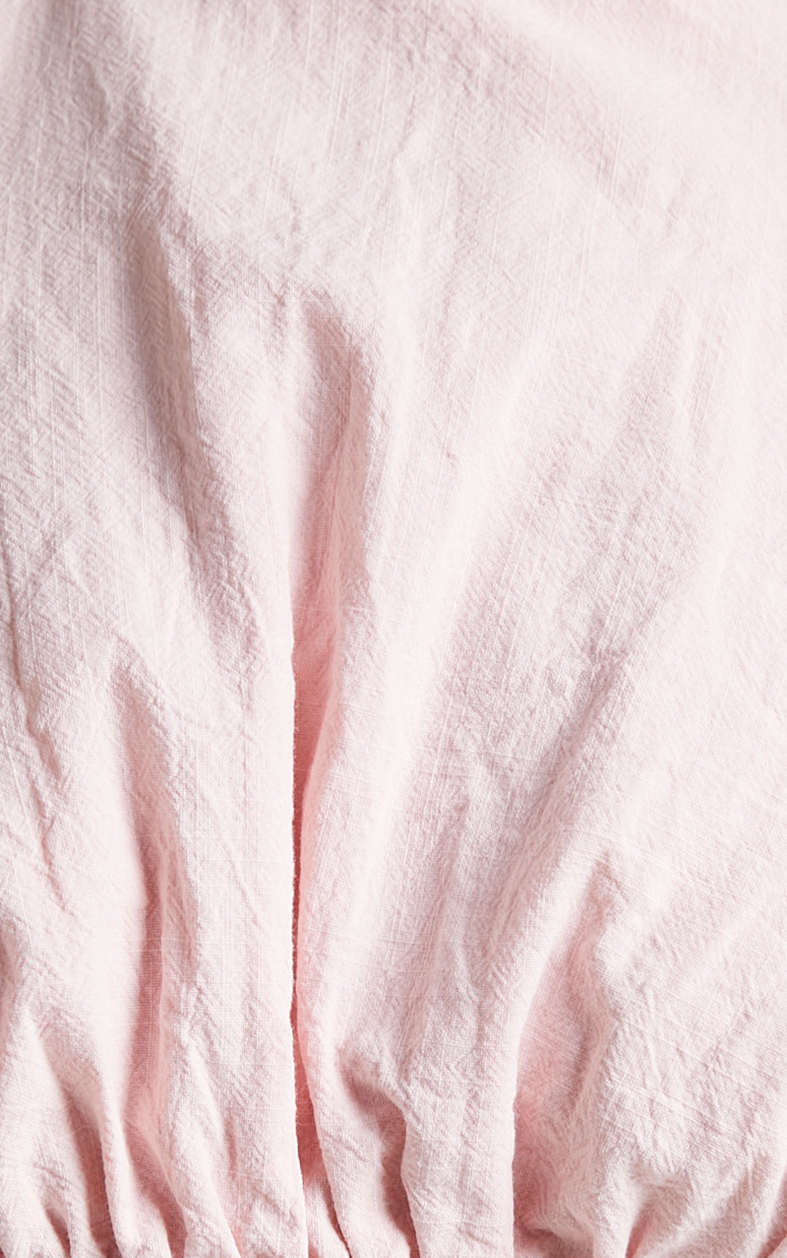 Margotha Tie Back Halter Crop Linen Blend Top in Pale Pink