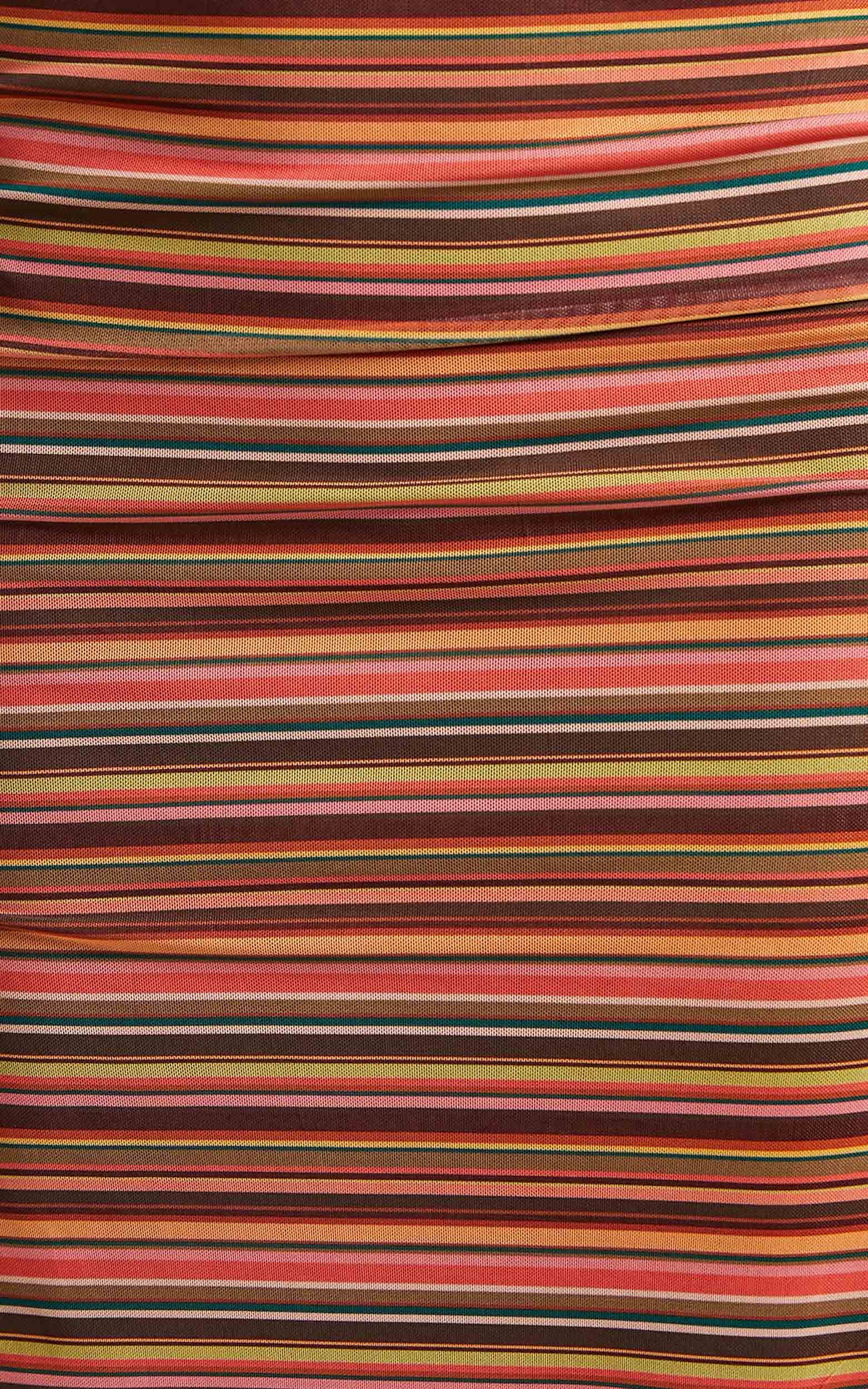 Marimar Halter Midi Dress in Multi Stripe