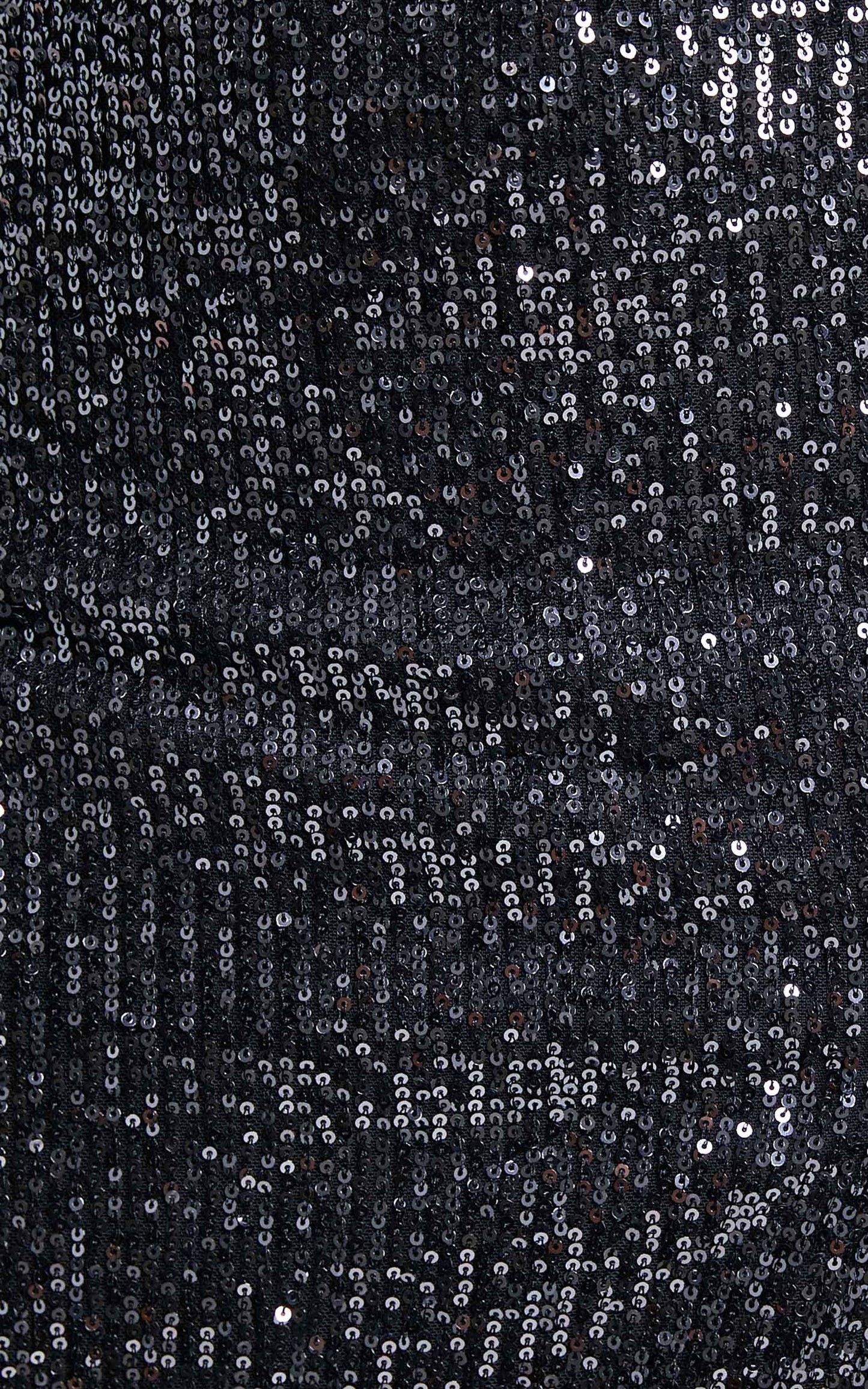 Maymae Two Piece Set - Crop Top and High Slit Midi Skirt Sequins Set in Black