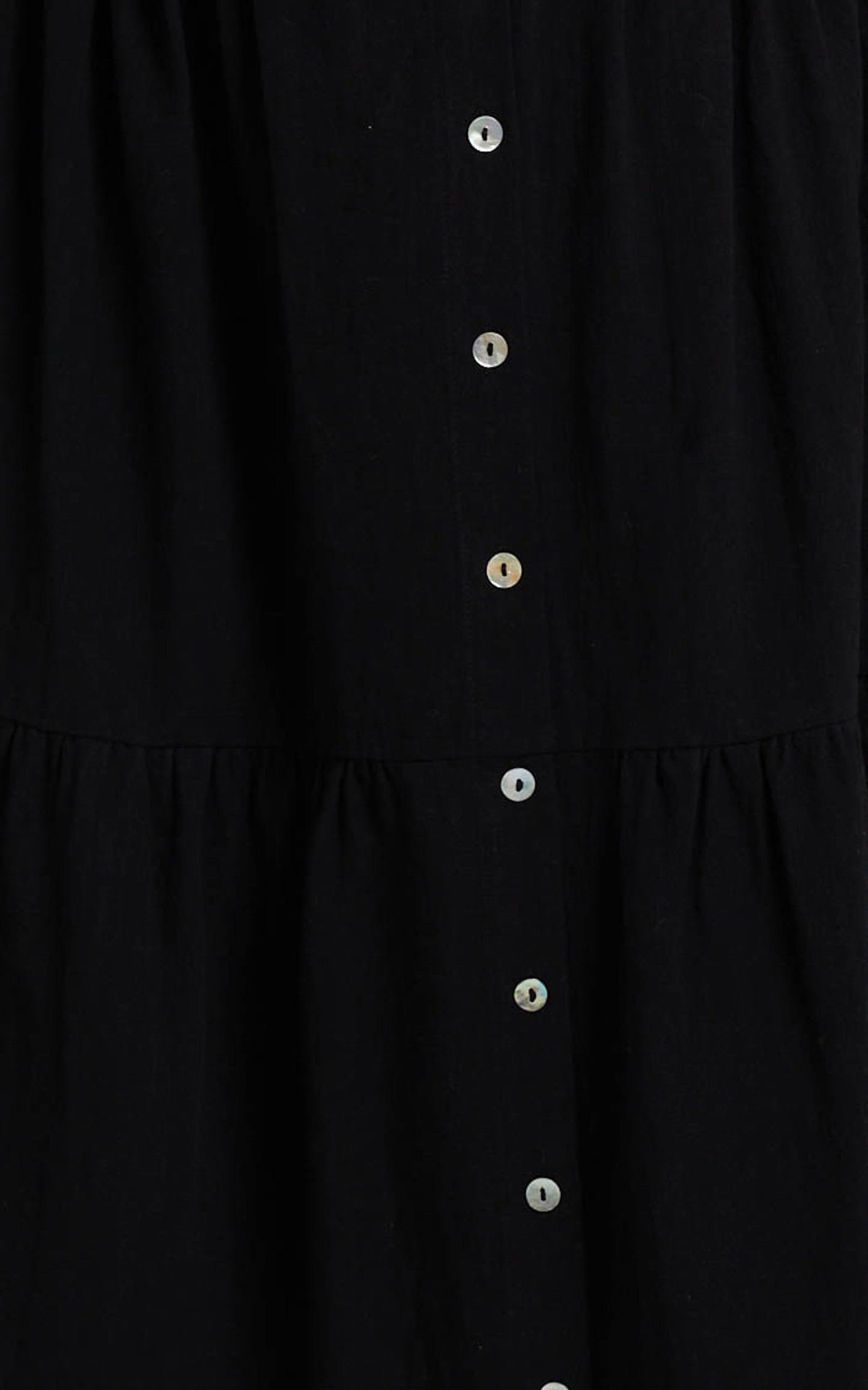 Arabella Tiered Button Front Maxi Skirt in Black