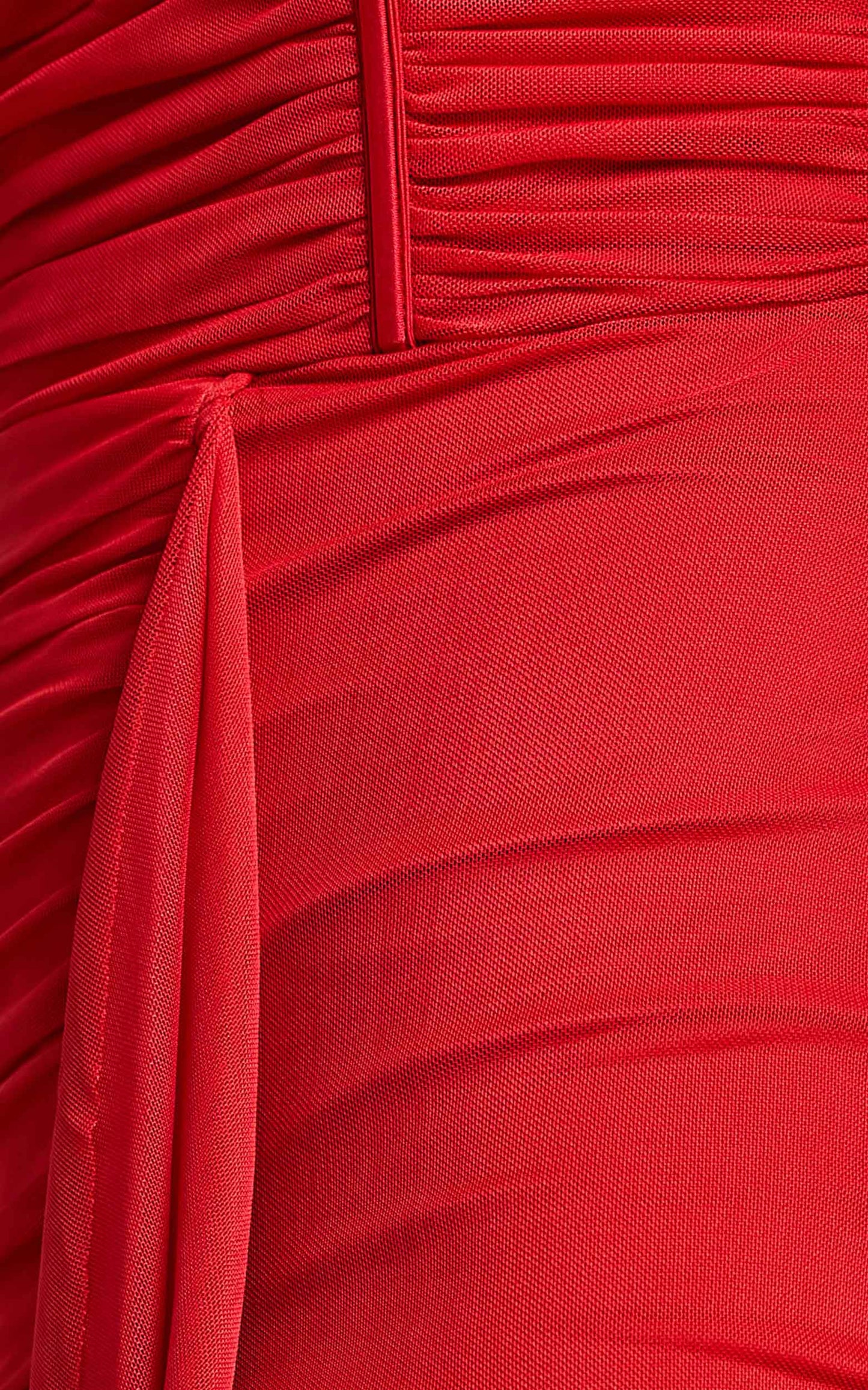 Nora Midi Dress - Corset Detailing Dress in Red