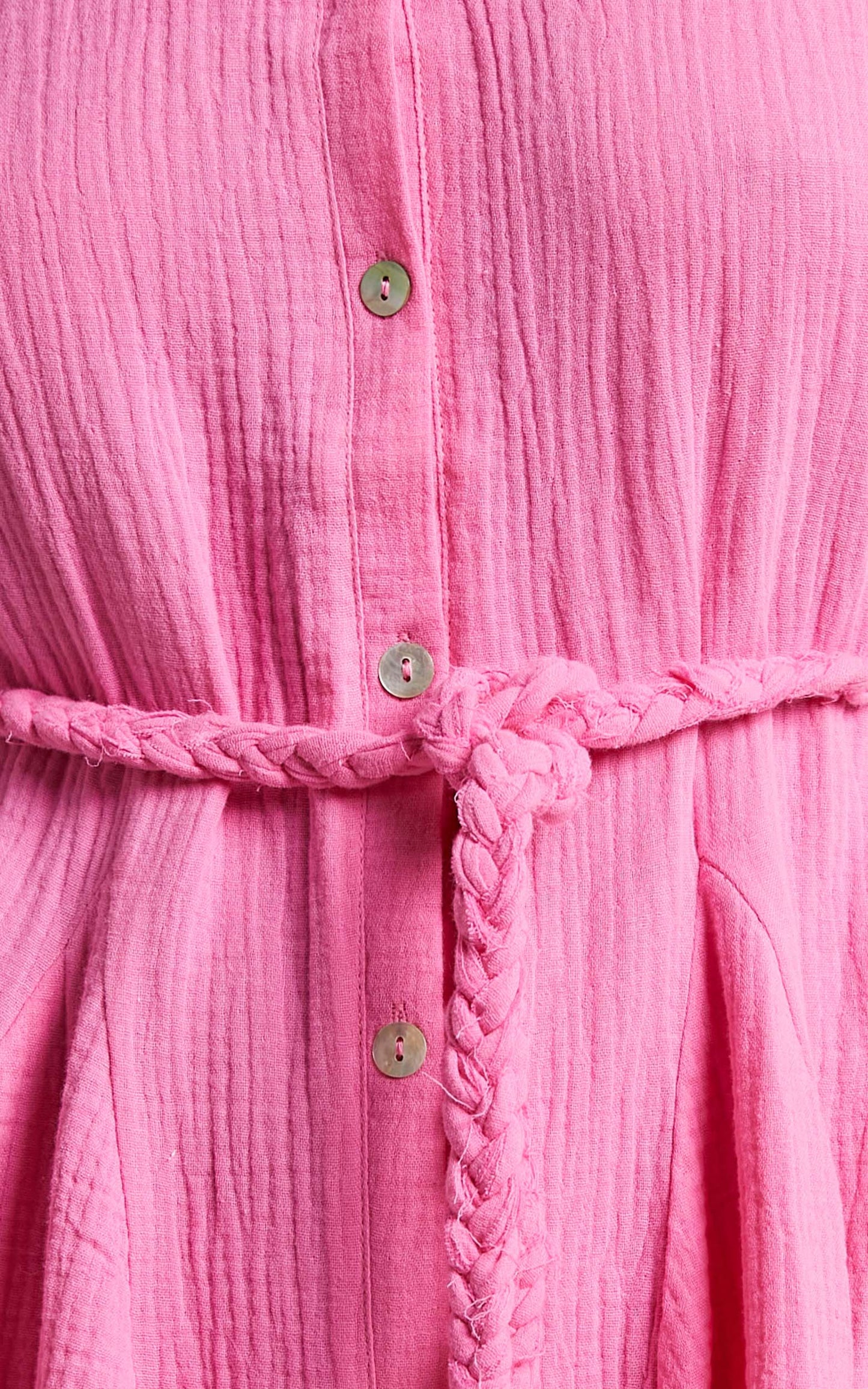 Raphaelle Mini Dress - Long Sleeve Button Up Dress in Pink