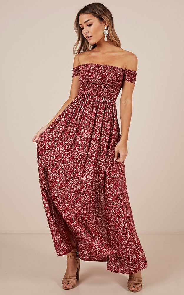 Daytime Dancer Maxi Dress In Red Print