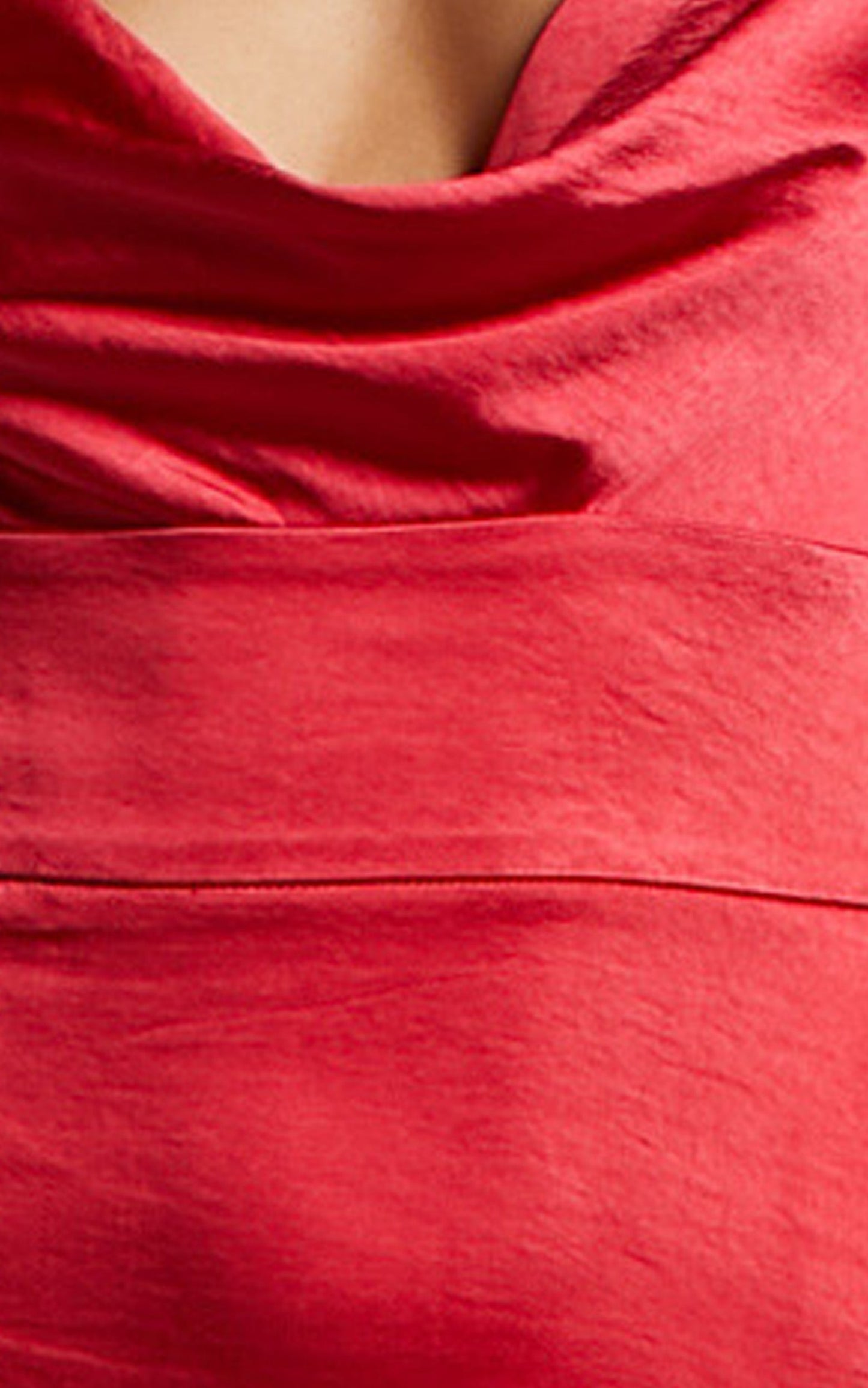 Cleopathra Maxi Dress - High Split Cowl Neck Dress in Red