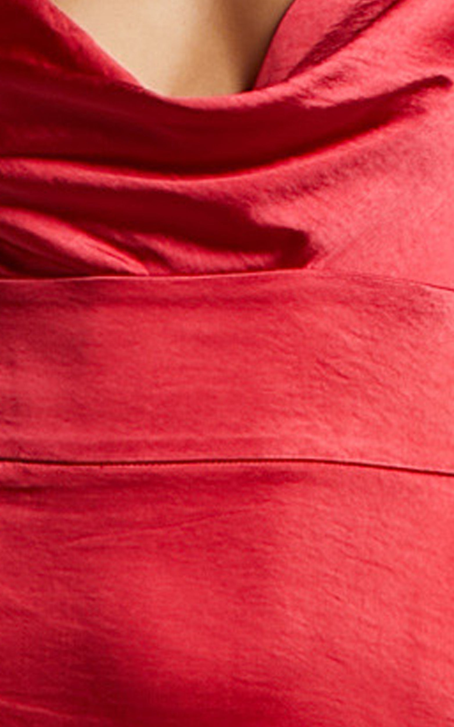 Cleopathra Maxi Dress - High Split Cowl Neck Dress in Red