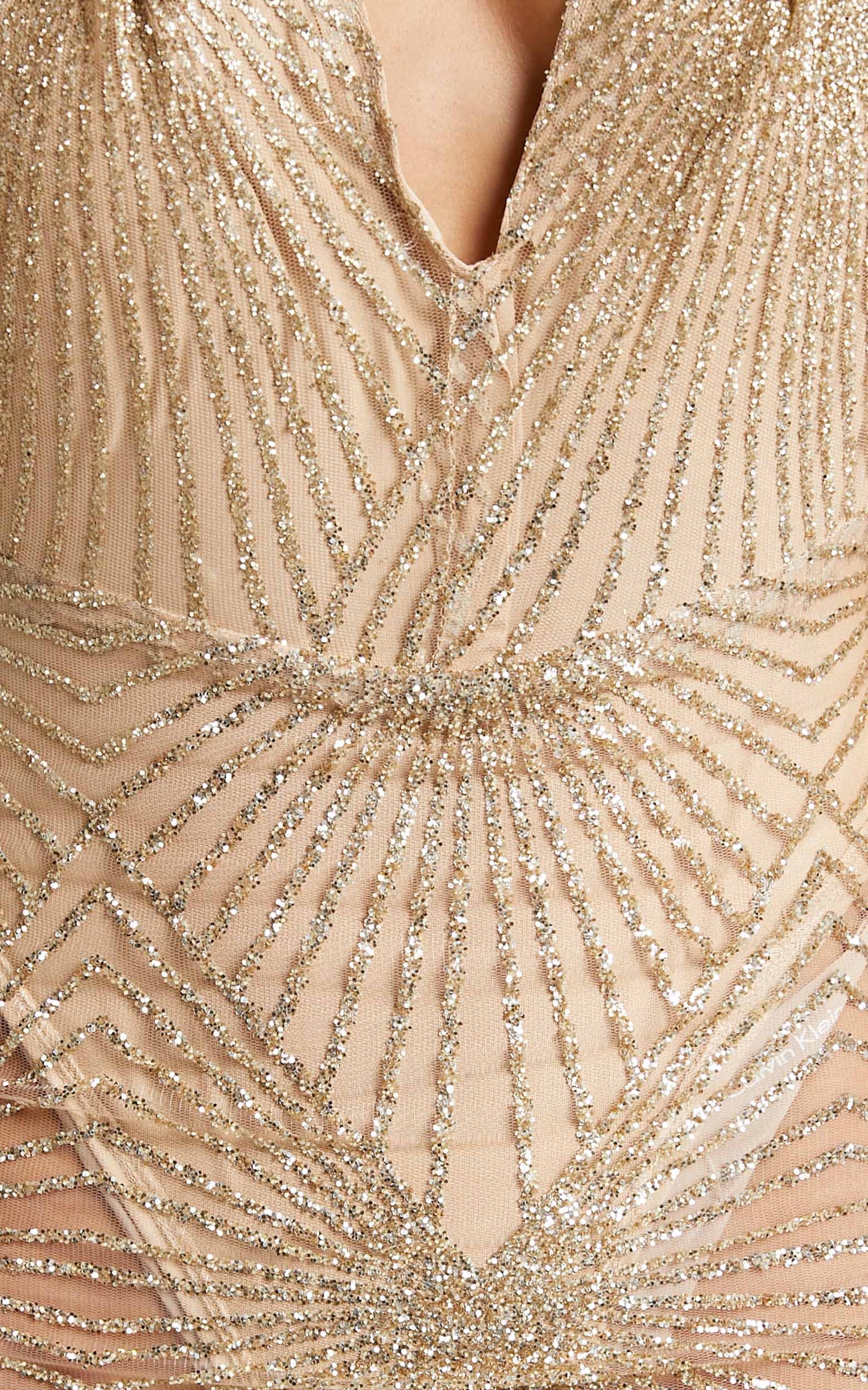 Jennifer Glitter Mini Dress in Gold