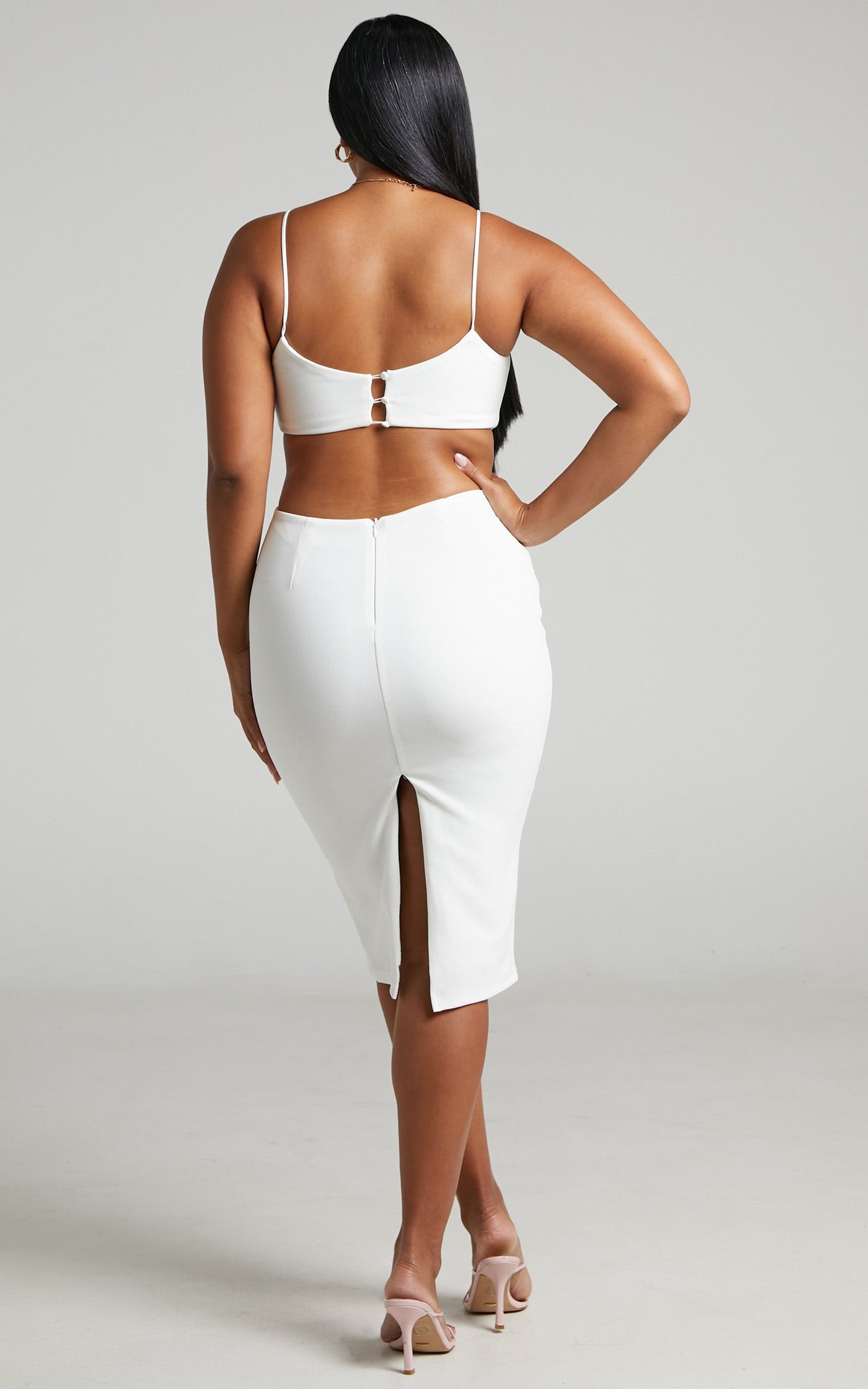 Honalei Cut out midi dress in White