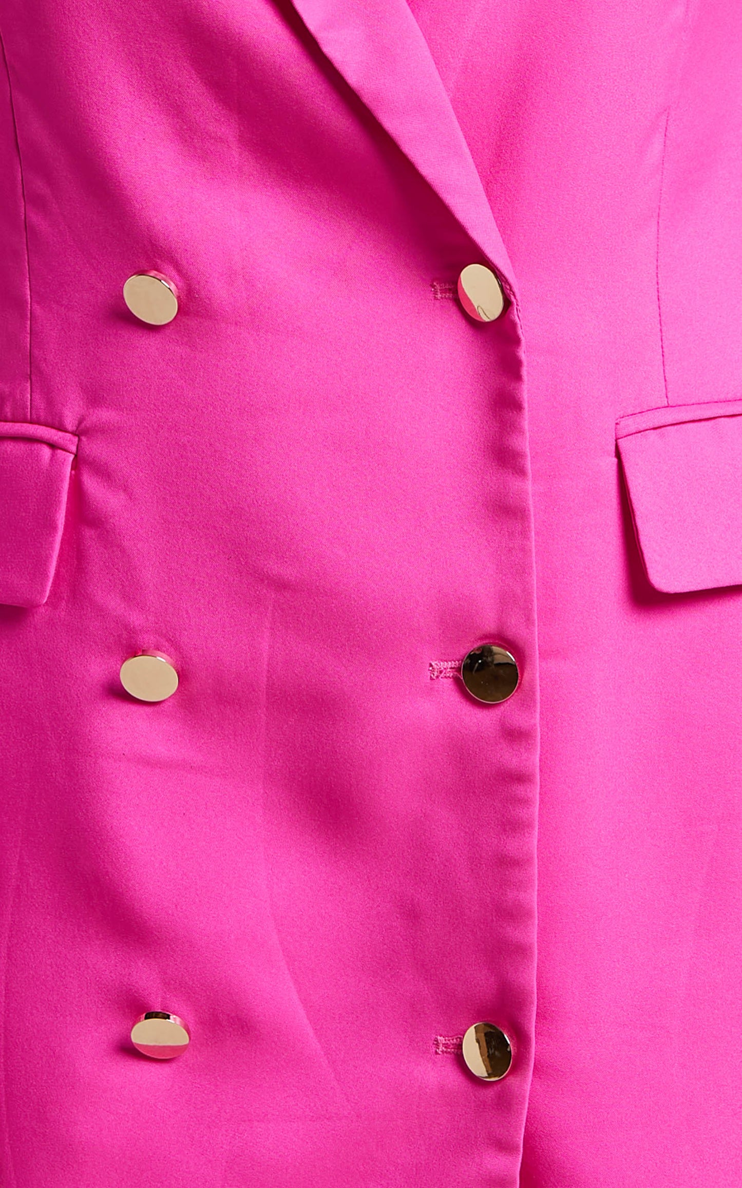 Nathany Mini Dress - Double Breasted Blazer Dress in Hot Pink