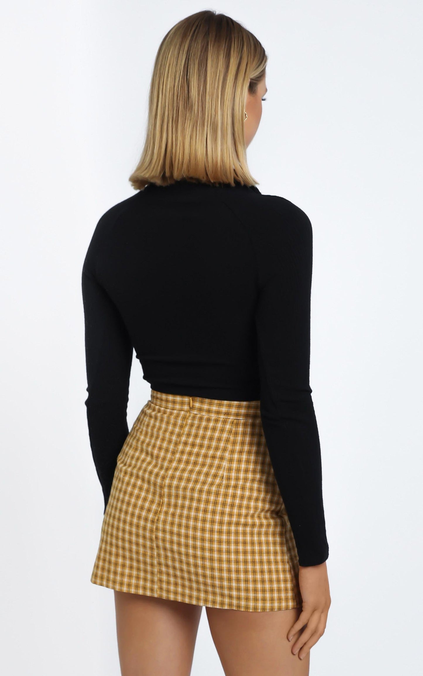 Tamara Skirt in Mustard Check