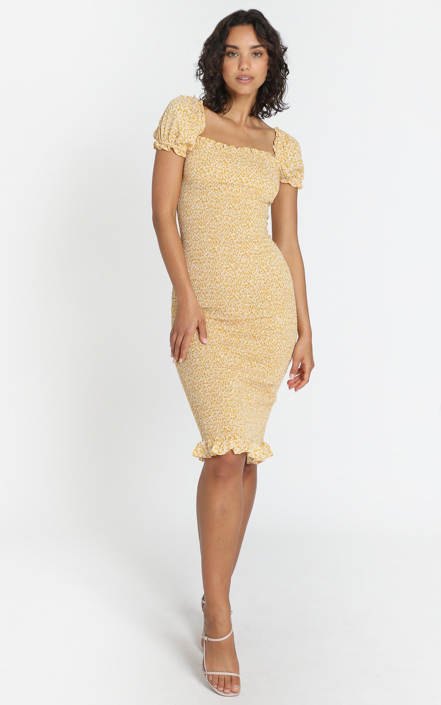 Great Storyteller Dress in Mustard Floral