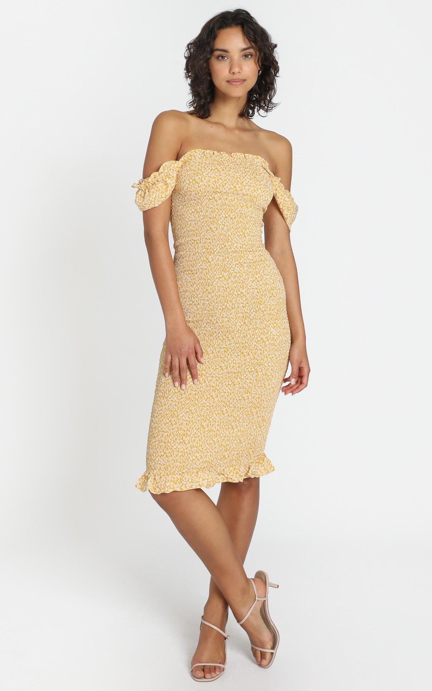 Great Storyteller Dress in Mustard Floral