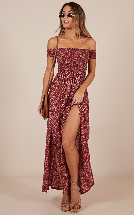 Daytime Dancer Maxi Dress In Red Print