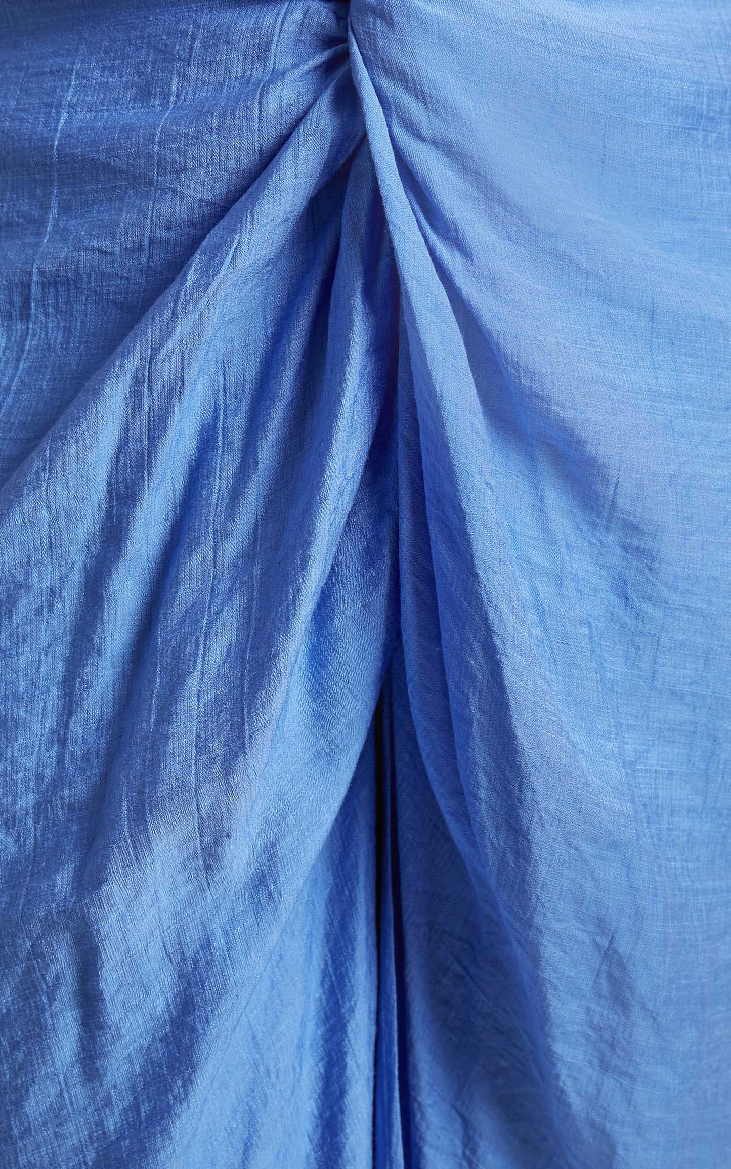 Charelyn Skirt - Twist Midi Skirt in Blue