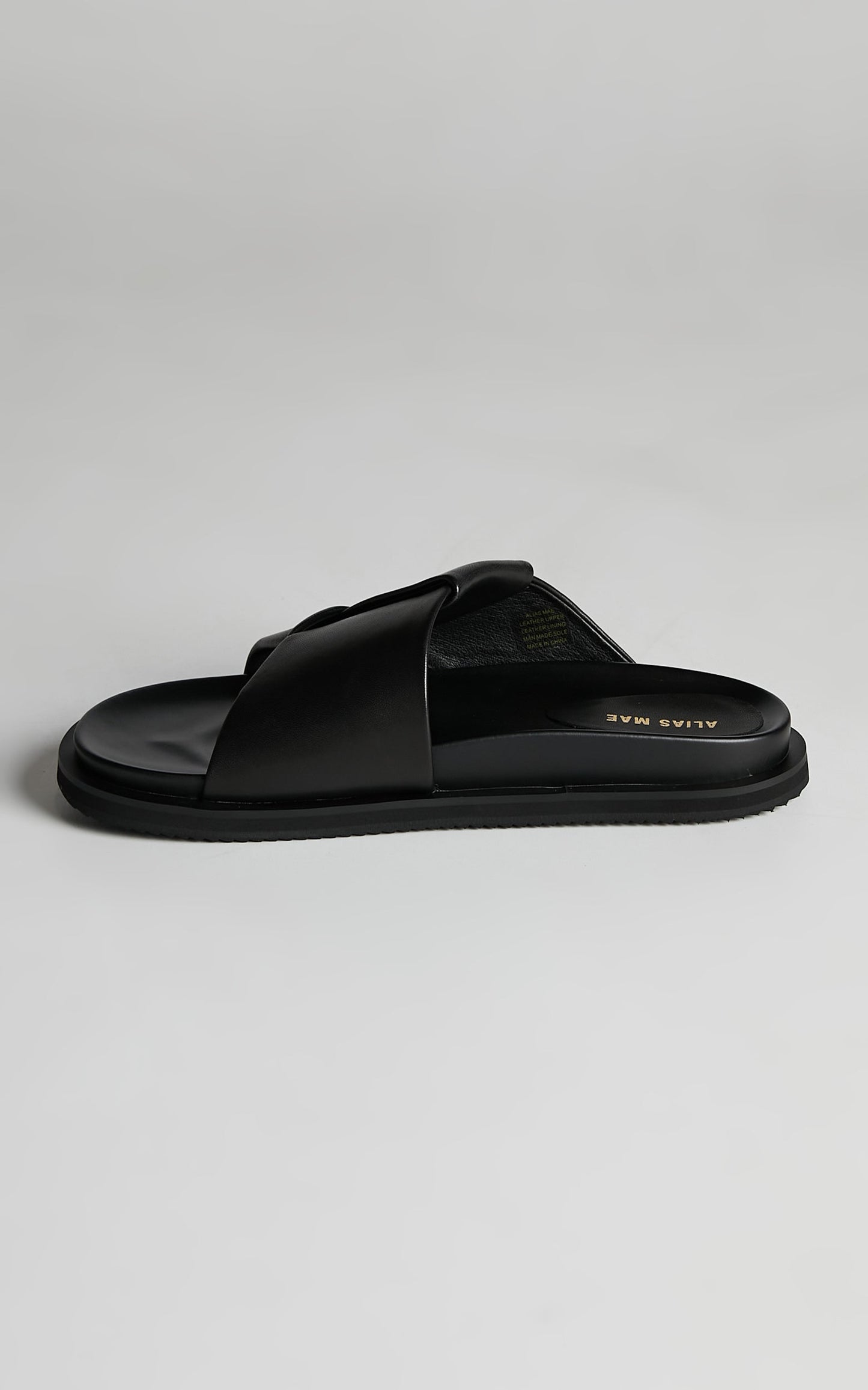 ALIAS MAE - SOLARIS SLIDES in BLACK LEATHER