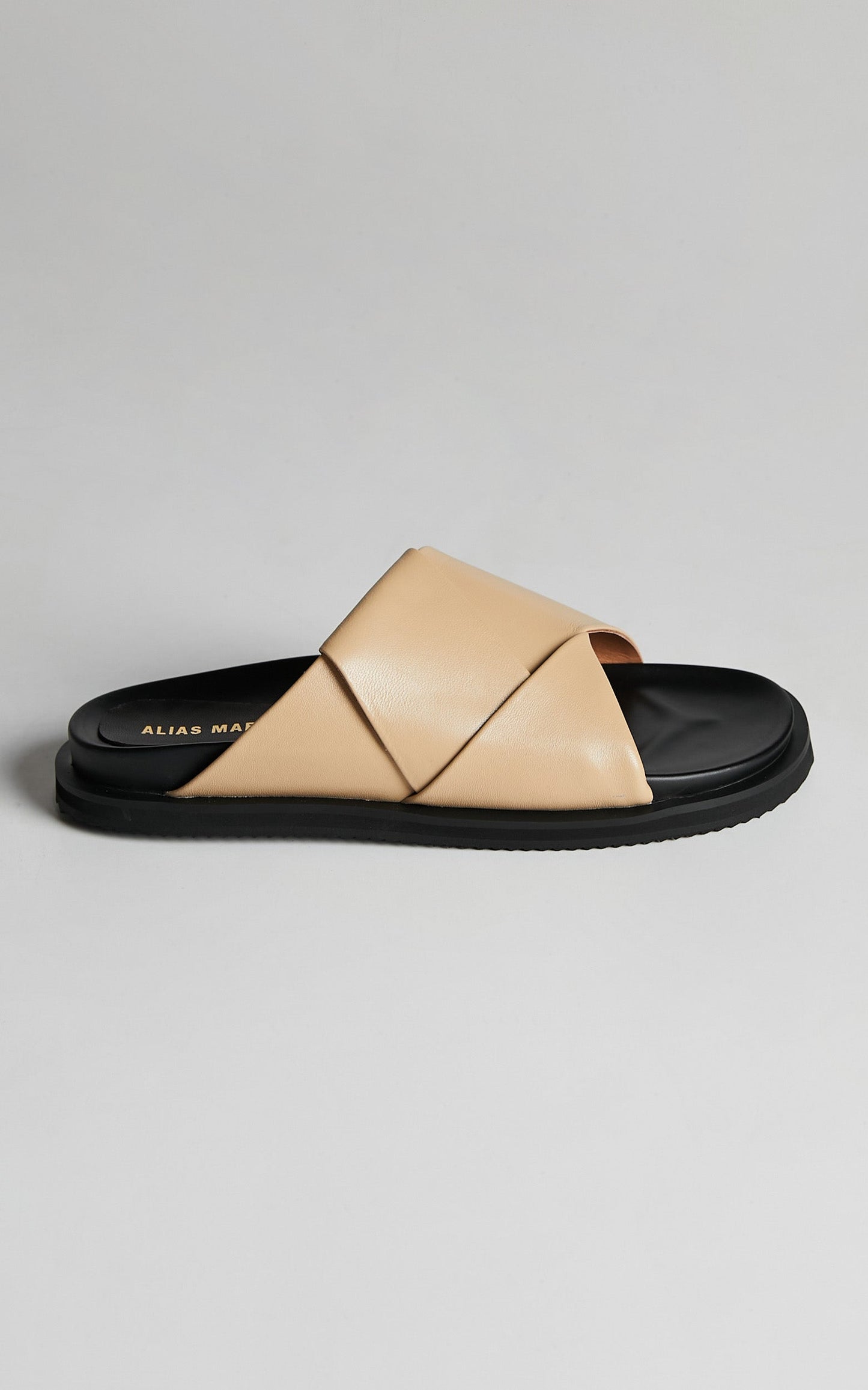ALIAS MAE - SOLARIS SLIDES in NATURAL LEATHER