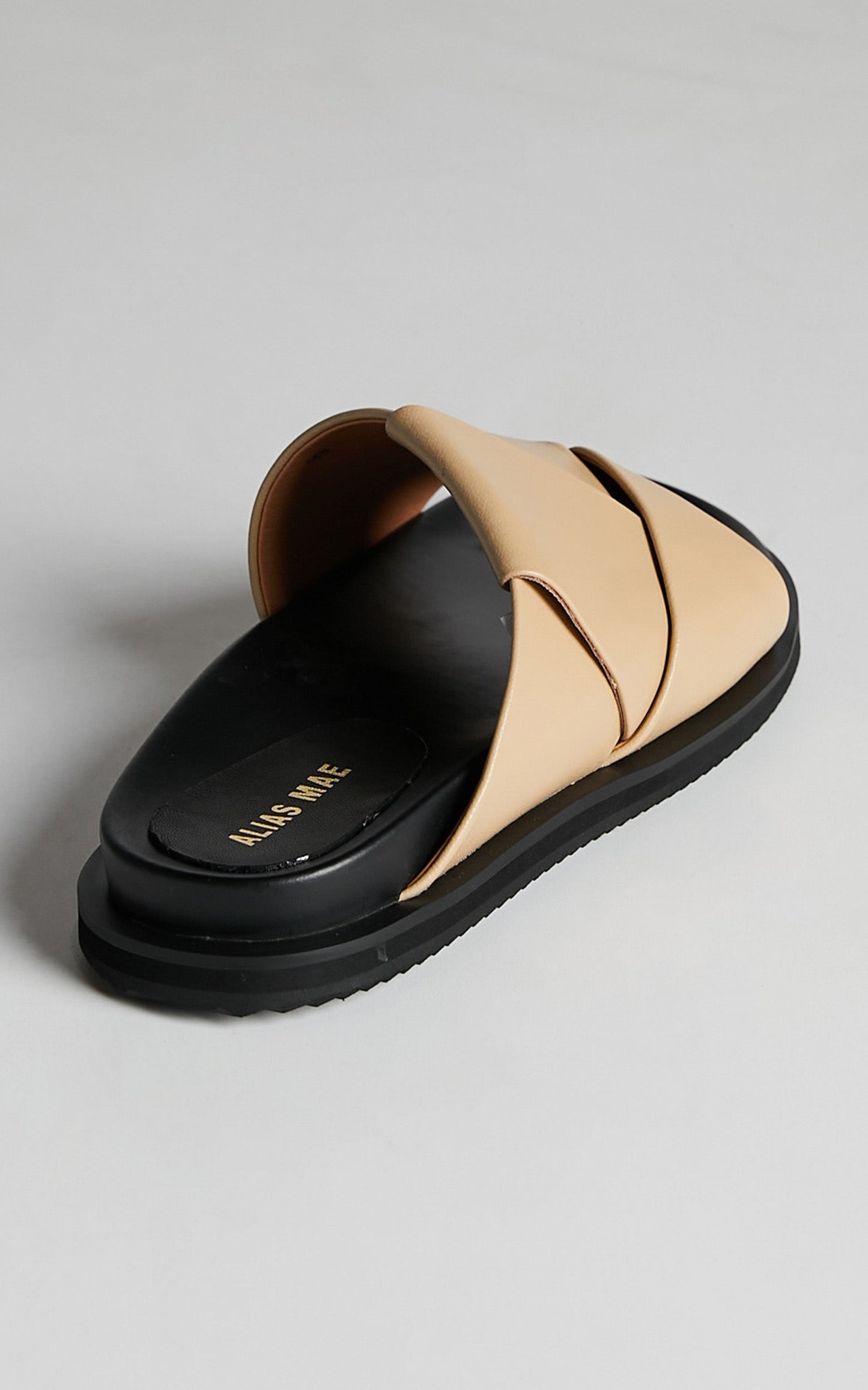 ALIAS MAE - SOLARIS SLIDES in NATURAL LEATHER