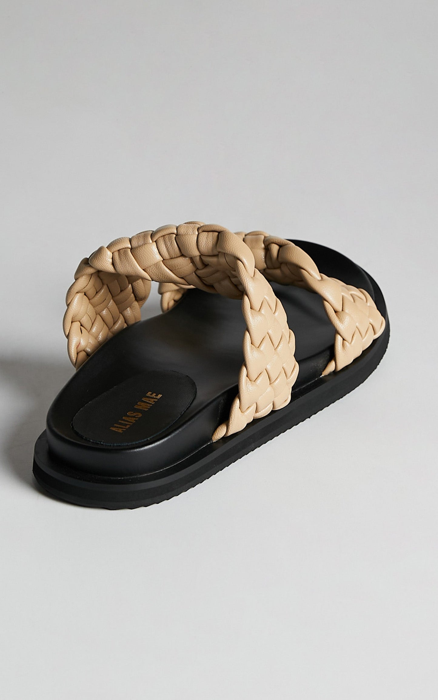ALIAS MAE - SOLEIS SLIDES in NATURAL LEATHER