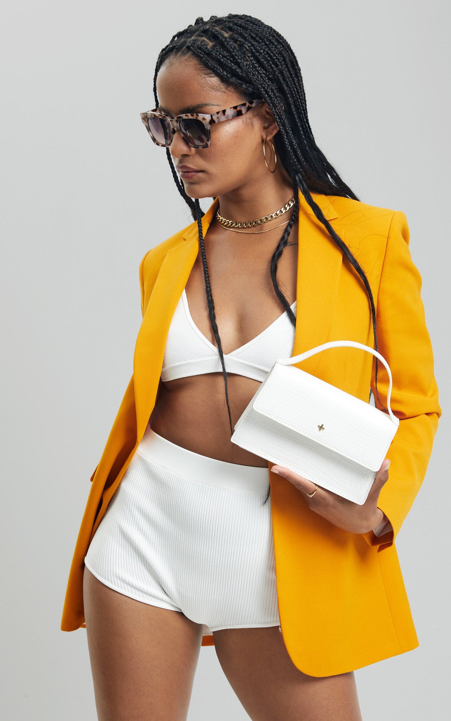 Peta and Jain - Alys Bag in White croc