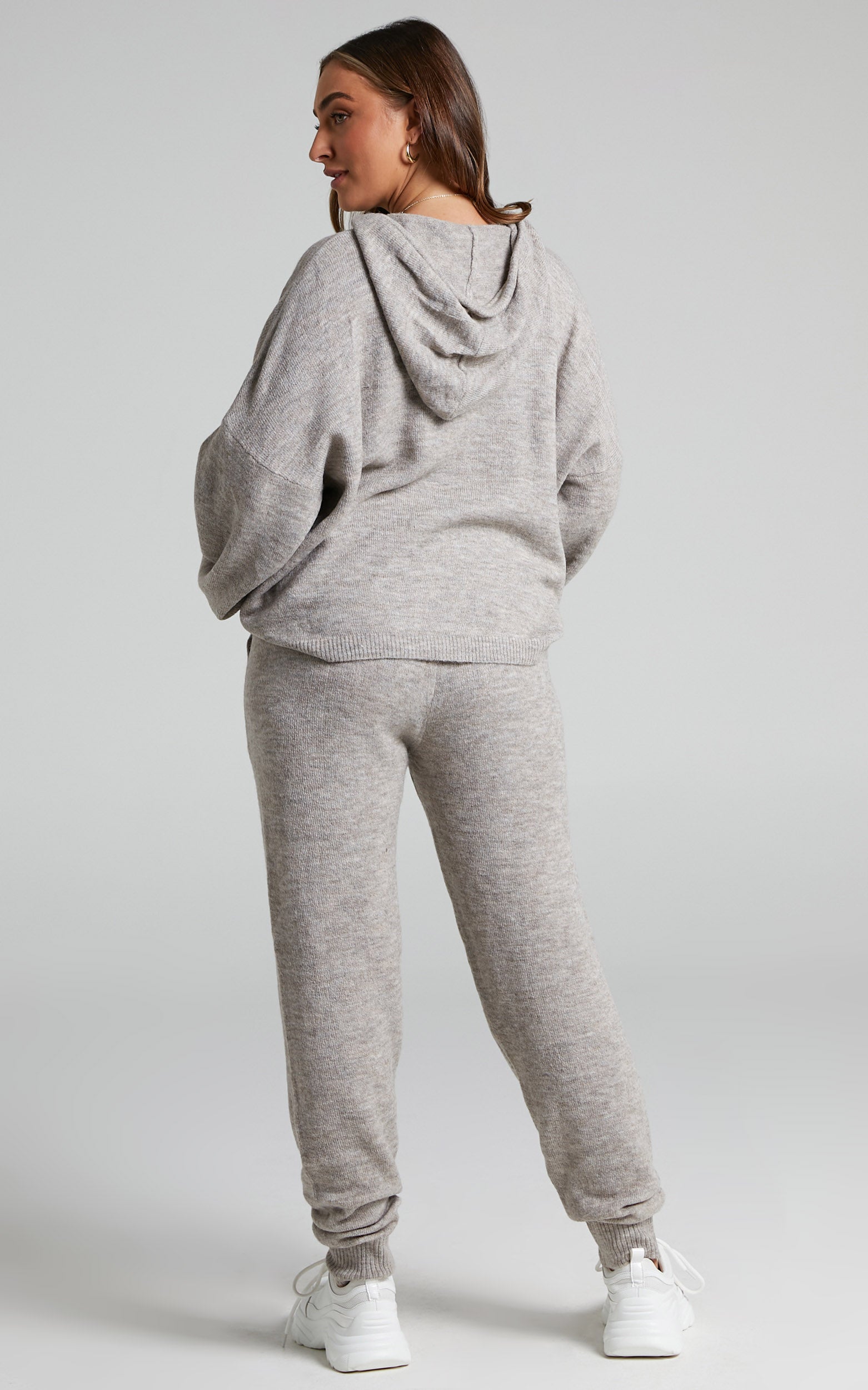 Araceli Two Piece Set - Knitted Lounge Set in Dark Grey