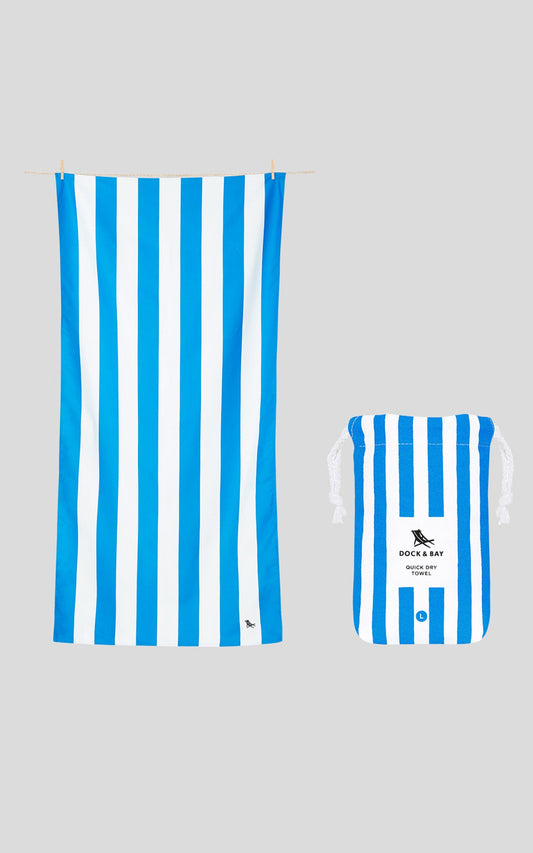 Dock & Bay - Beach Towel Cabana Collection (XL) in Tulum Blue