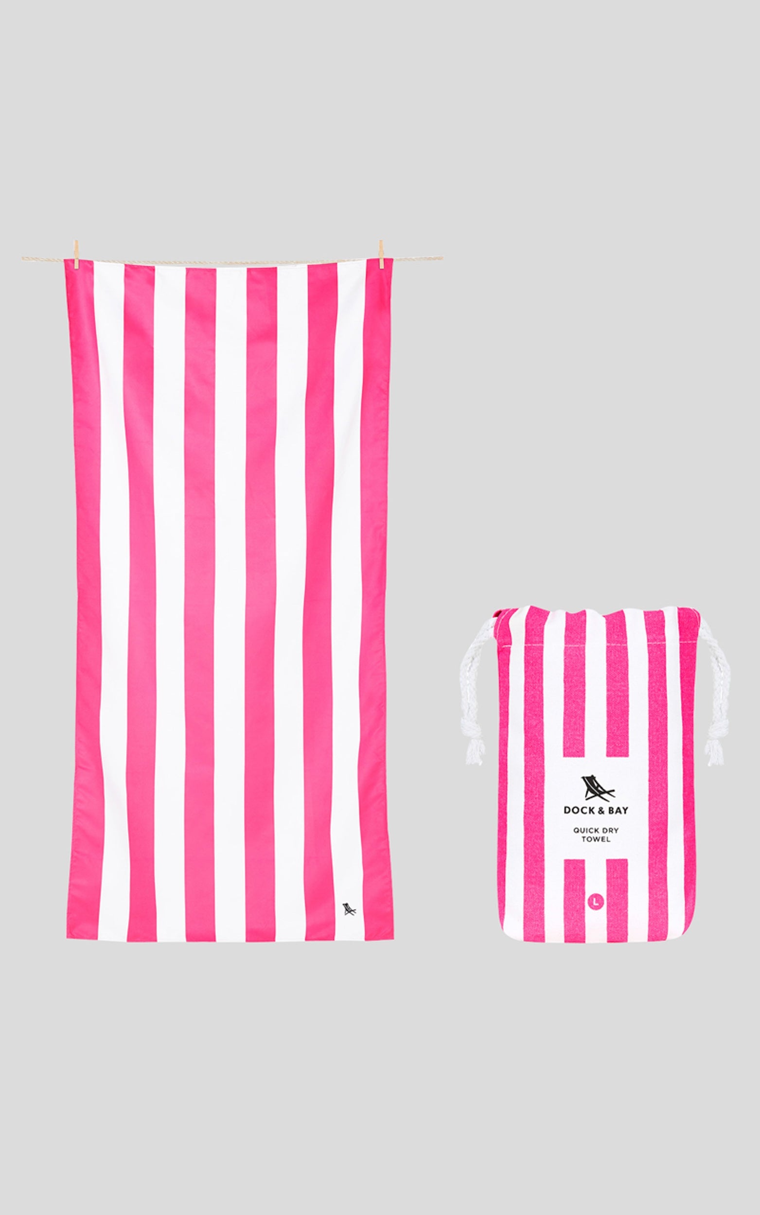 Dock & Bay - Beach Towel Cabana Collection (XL) in Malibu Pink