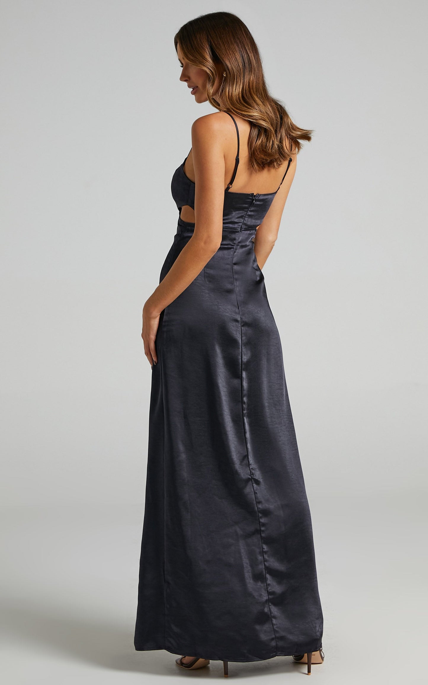 A Special Mention Dress in Midnight Satin