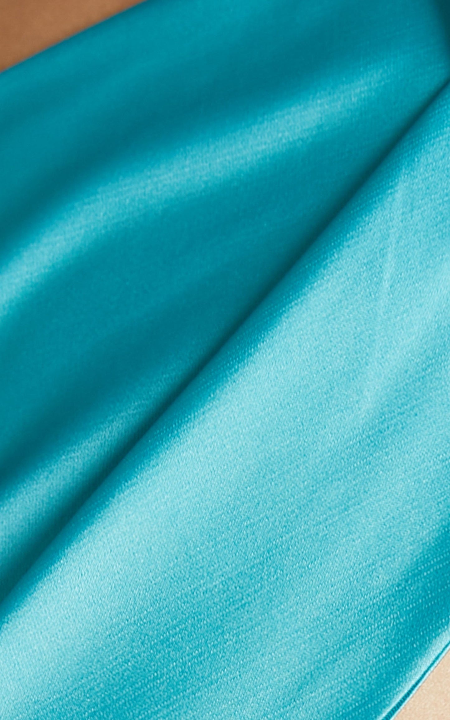 Aaliyah Top - Tie Up Halter Satin Top in Aqua