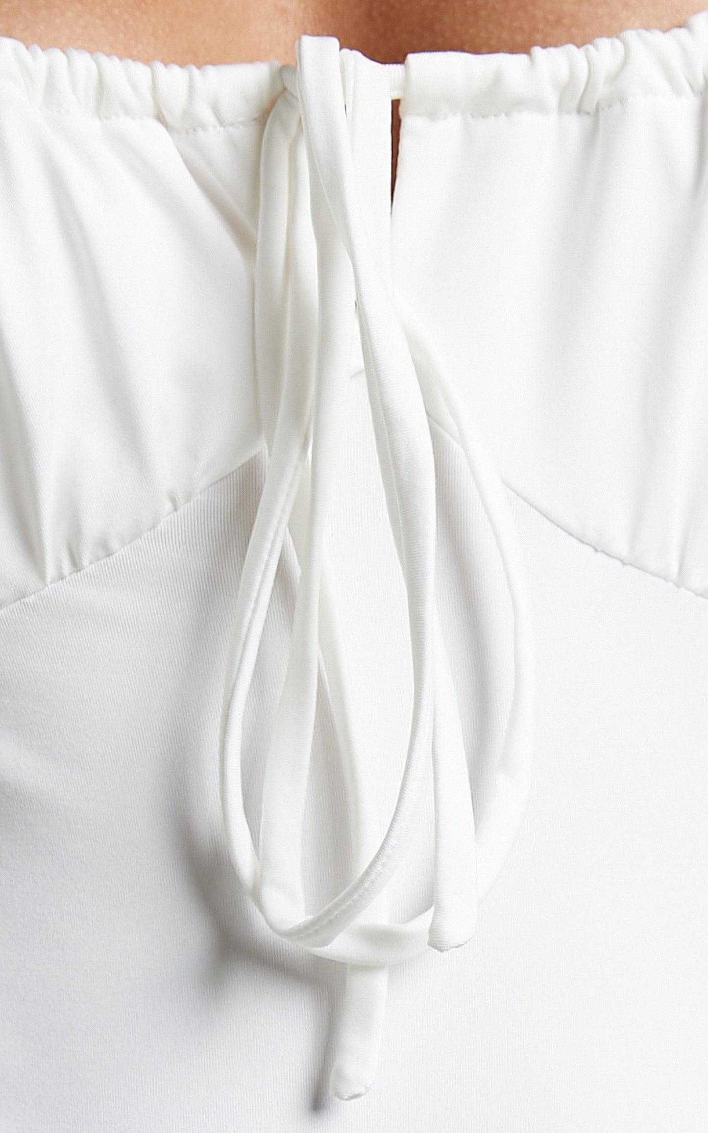 Abi Tie Front Bodysuit in White