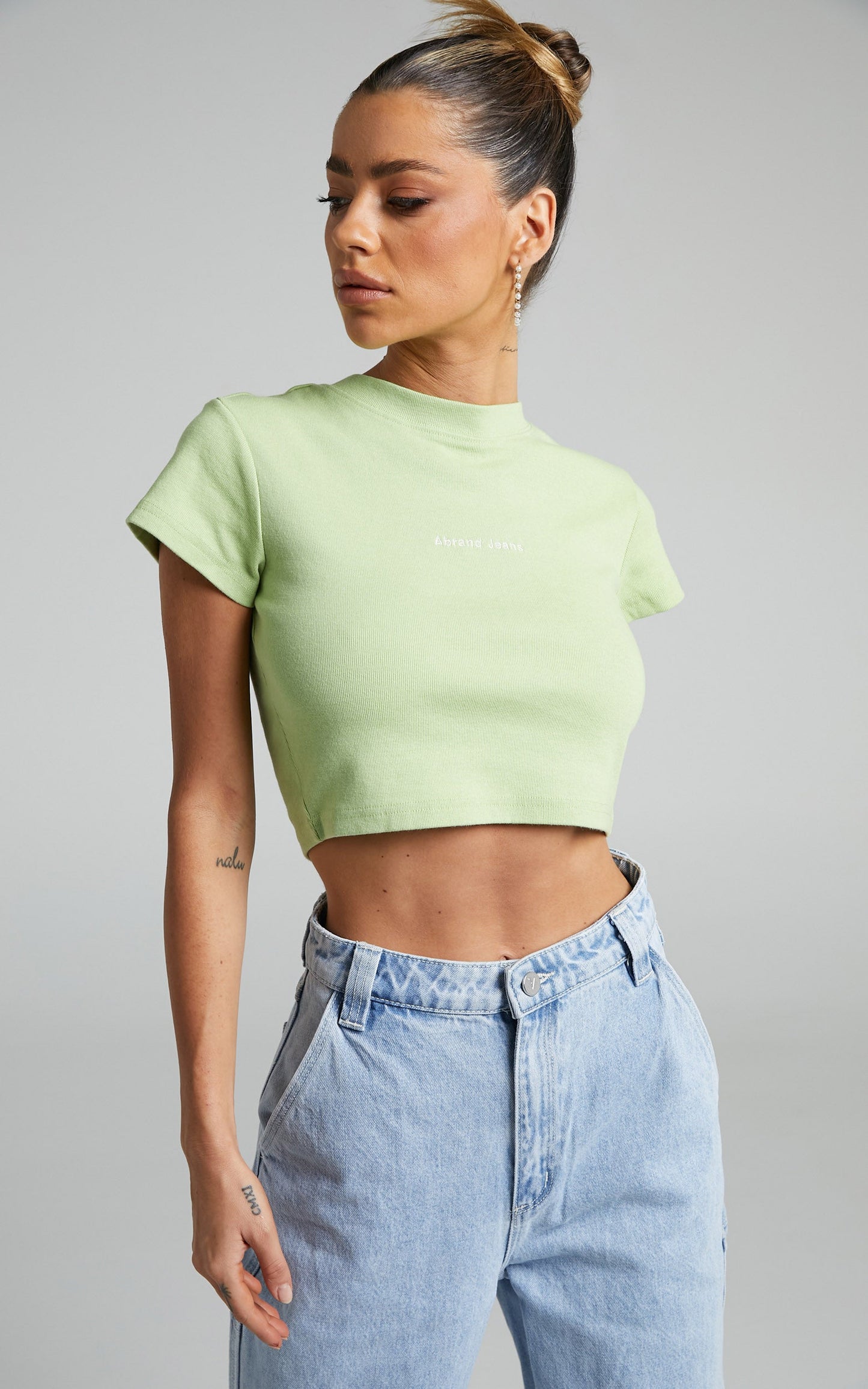 Abrand - A 90's Crop Tee in FADED FLURO