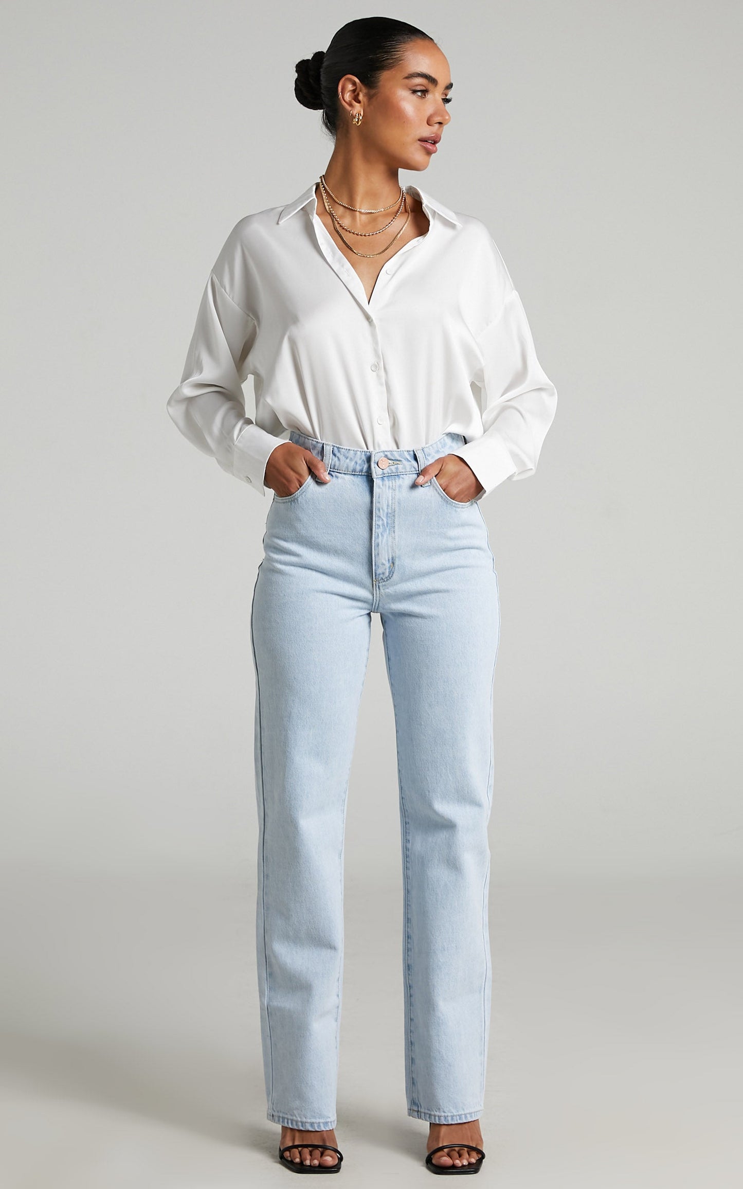 Abrand - A '94 High Straight Jean in Bleached Stone