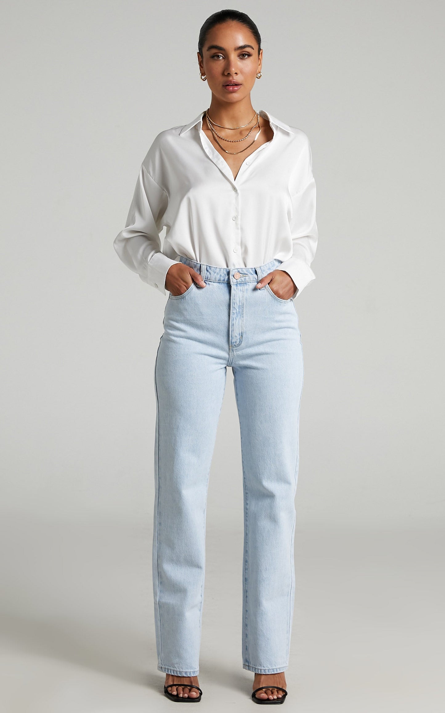 Abrand - A '94 High Straight Jean in Bleached Stone