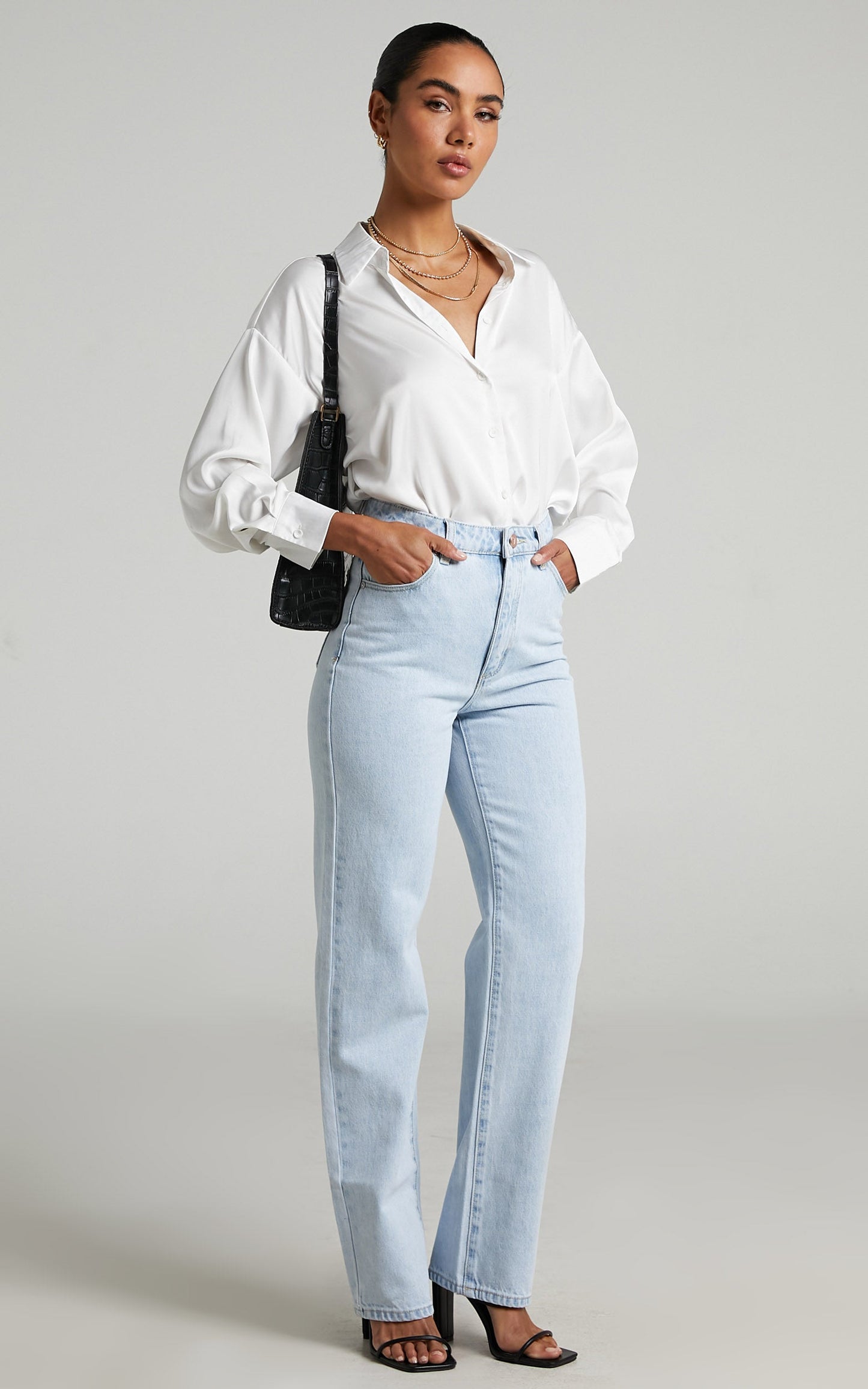 Abrand - A '94 High Straight Jean in Bleached Stone