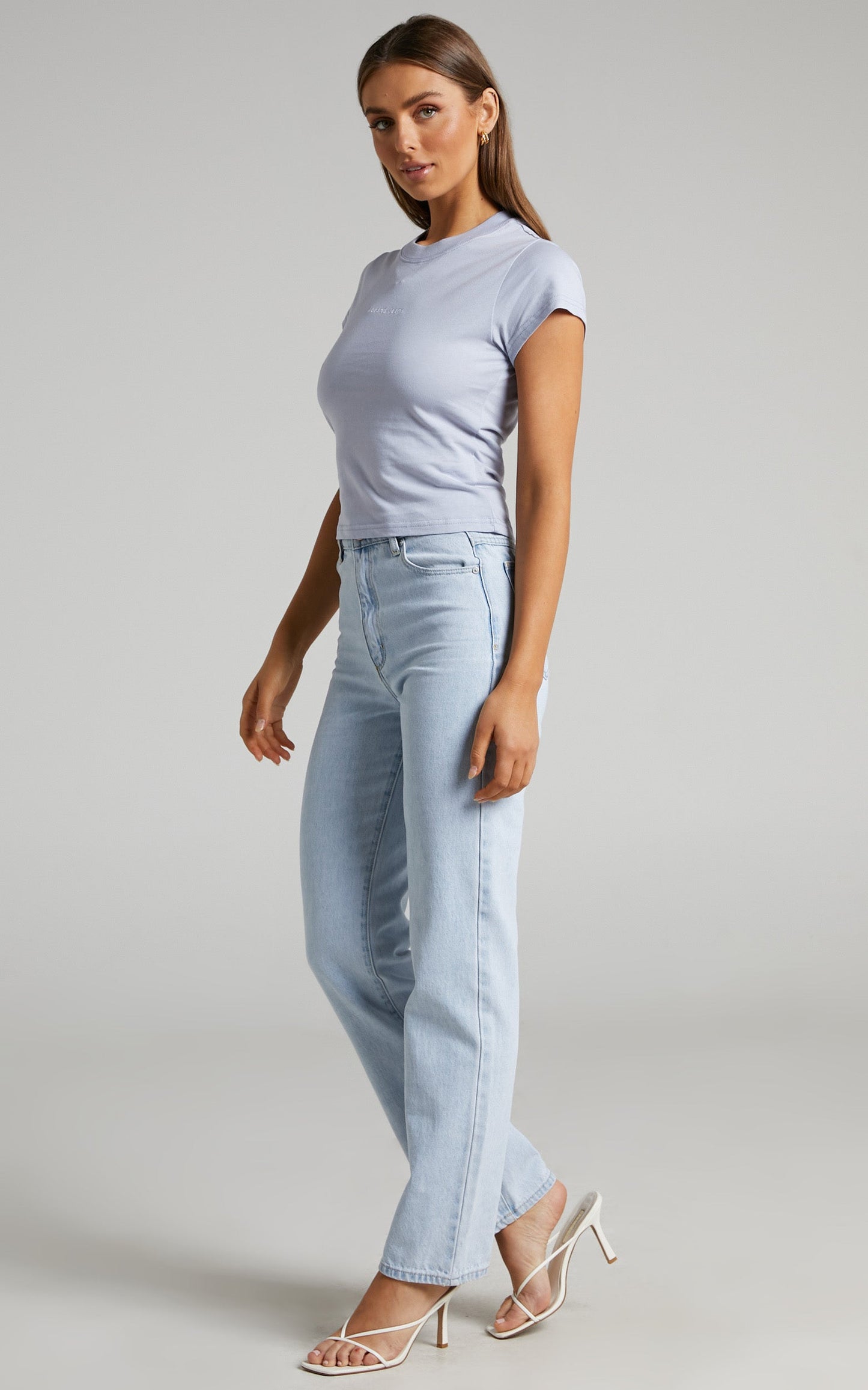 Abrand - A Baby Tee in Dusty Blue