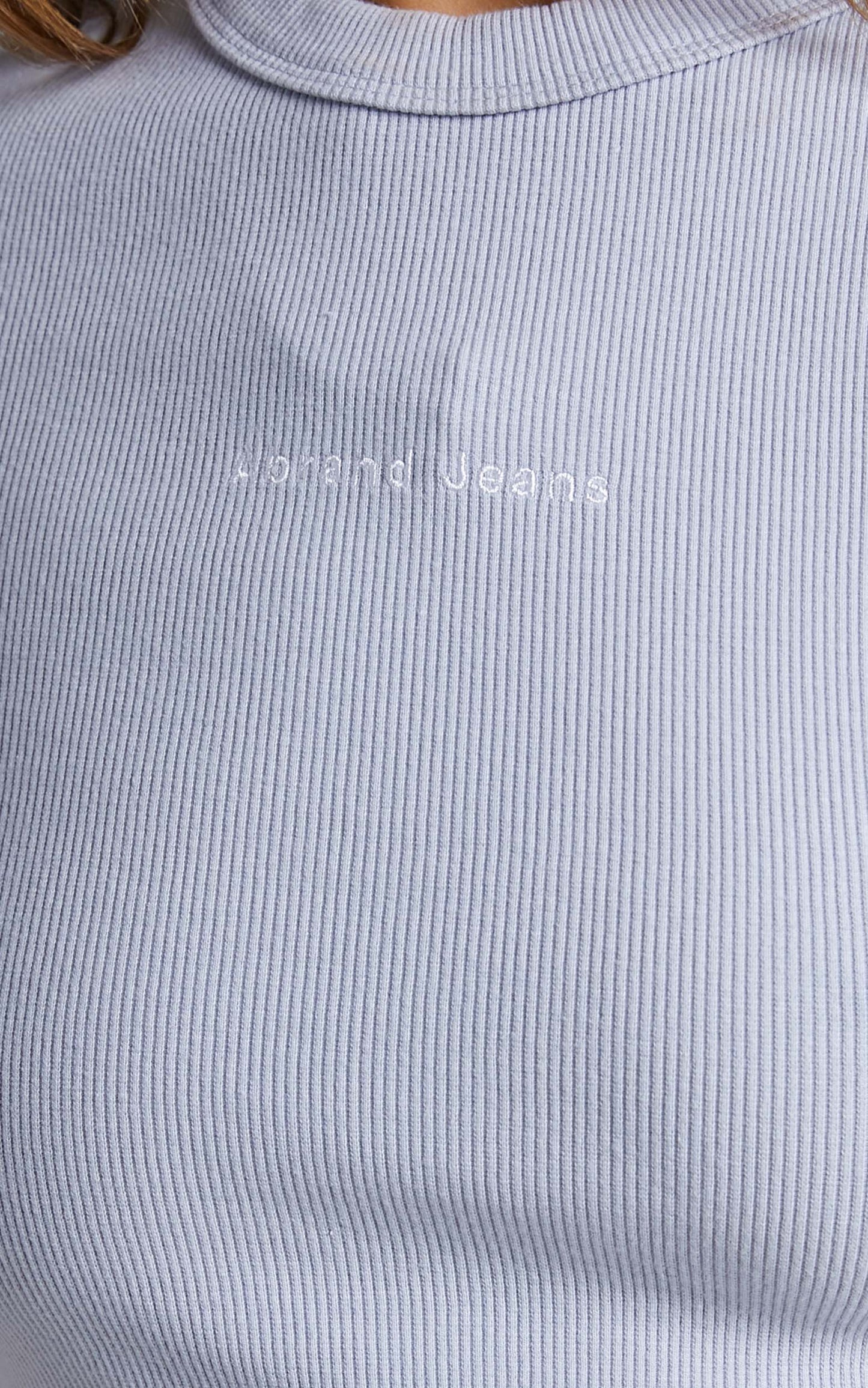 Abrand - A Heather Long Sleeve Tee in Dusty Blue