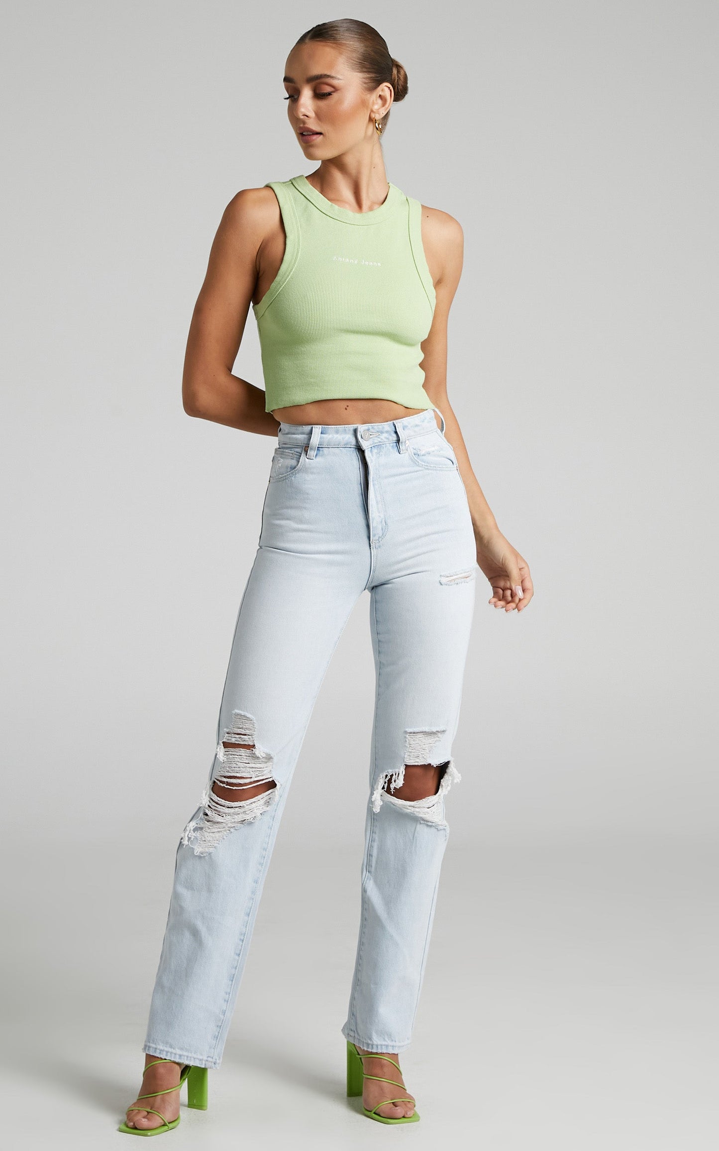 Abrand - A Heather Singlet in FADED FLURO